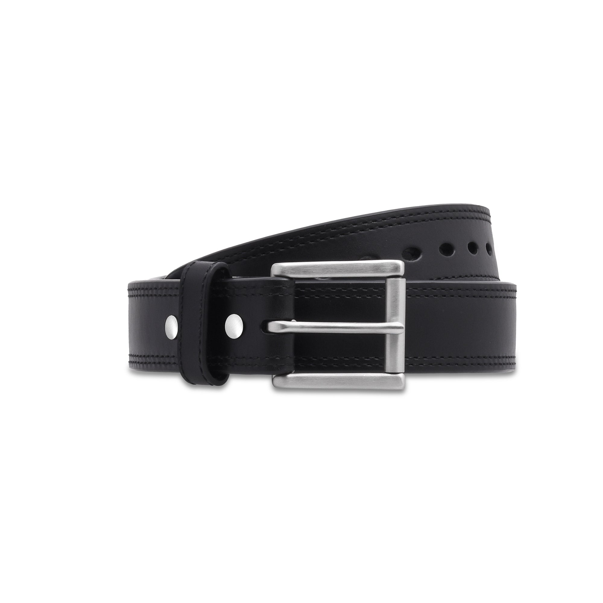 Men's Black Steel Core Double Stitched Belt