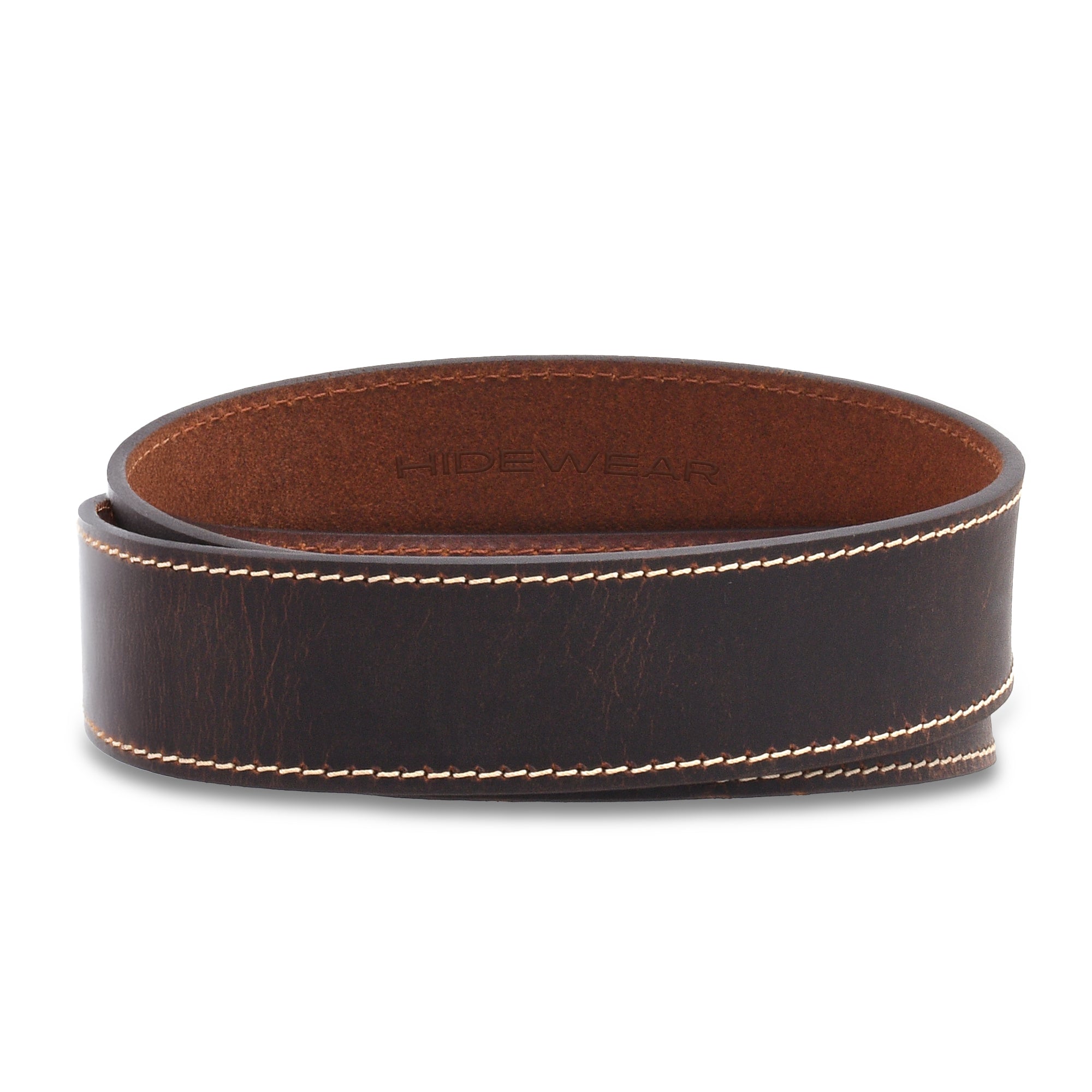 Distressed Steel Core Stitched Belt