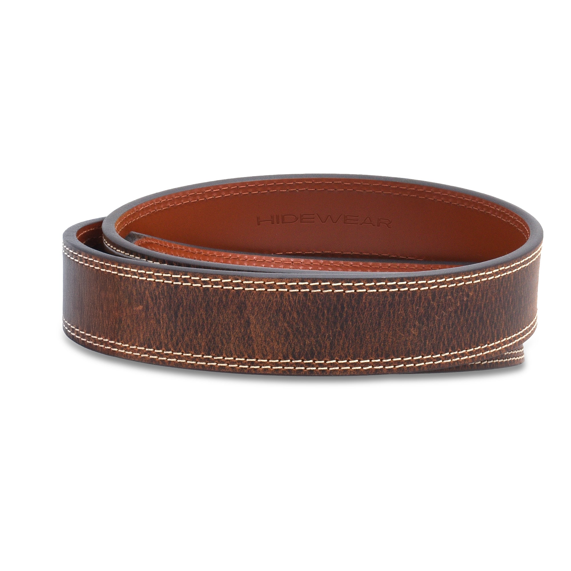 Distressed Steel Core Double Stitched Belt