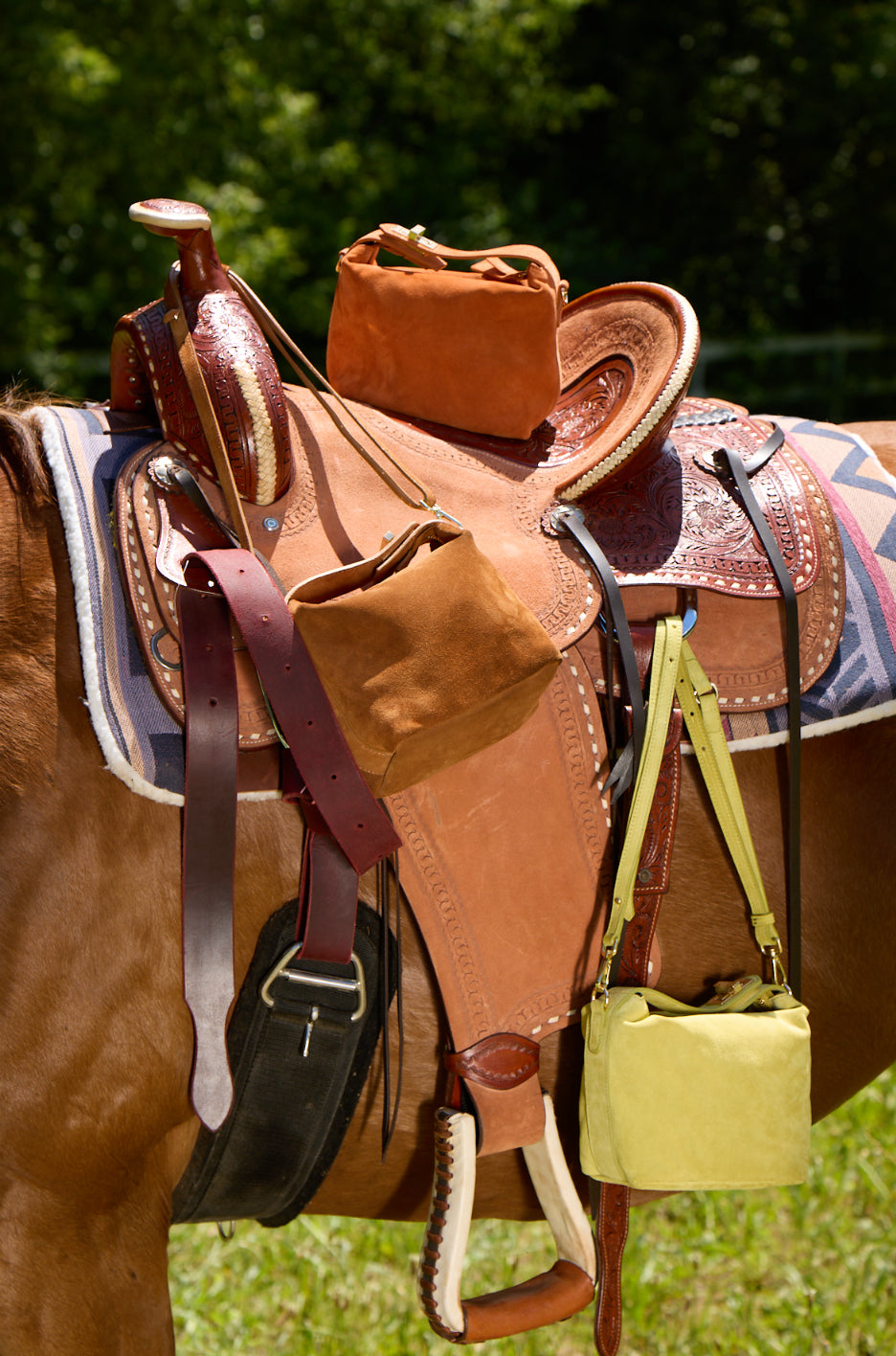Pony Italian Suede Top Handle Bag
