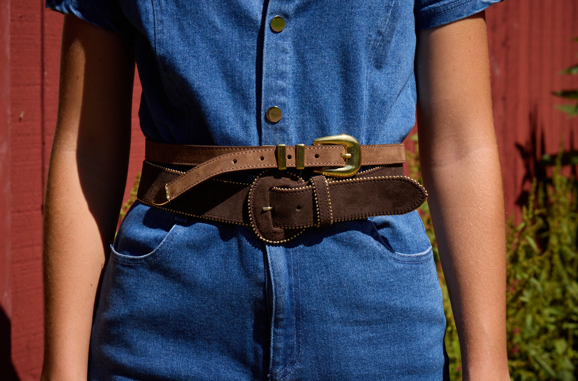 Women's Double Trouble Italian Suede Belt