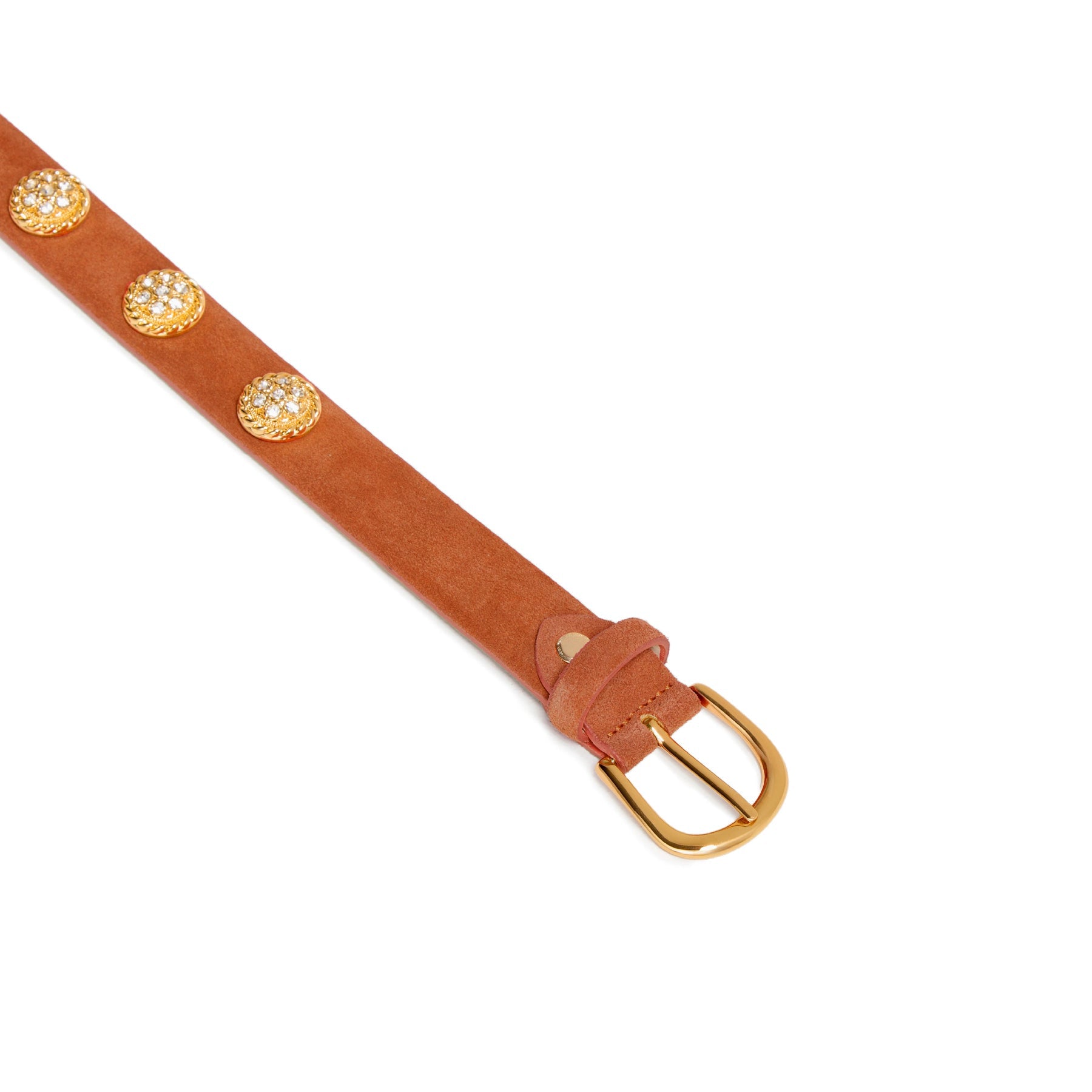 Women's Sparkle Jewel Italian Suede Belt