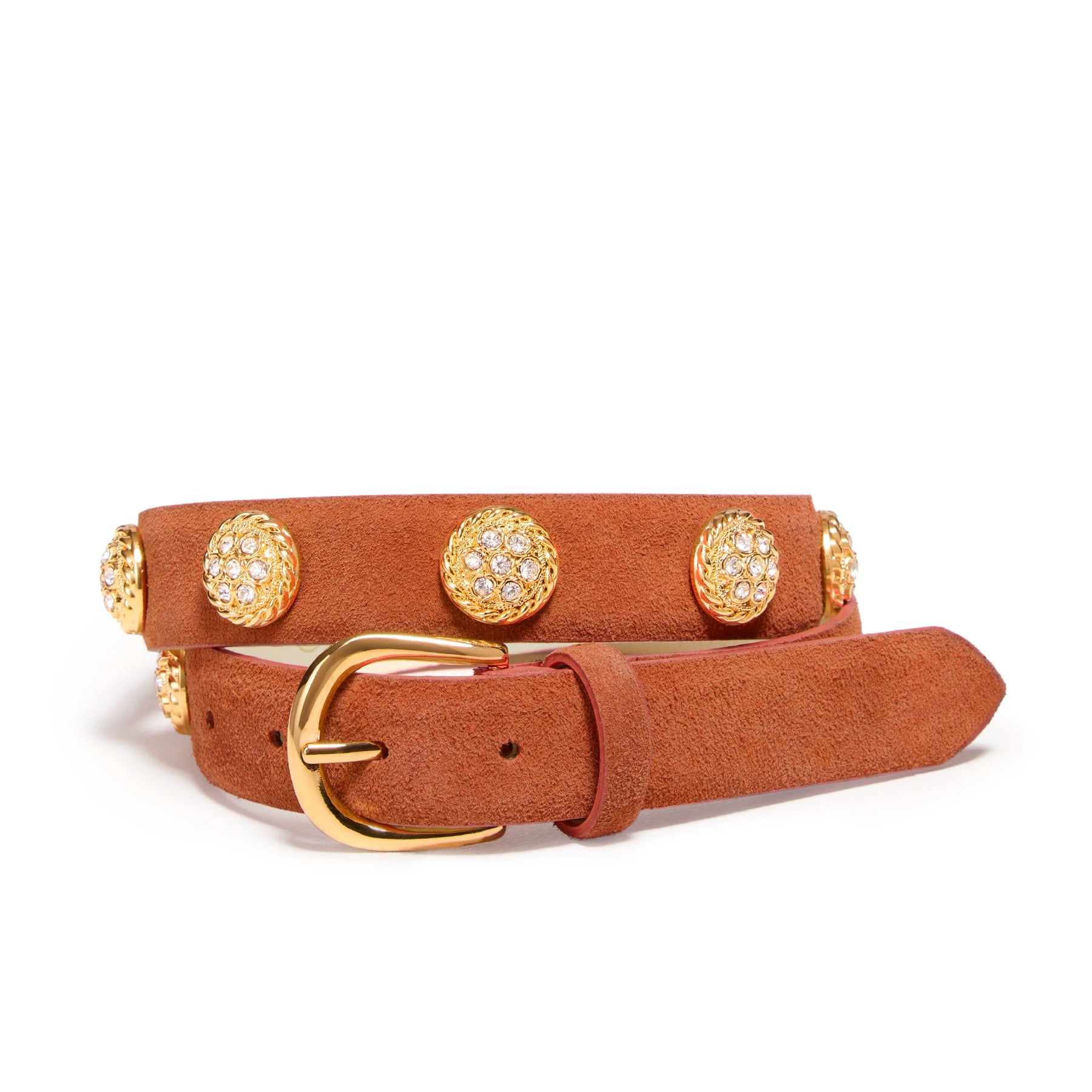 Women's Sparkle Jewel Italian Suede Belt