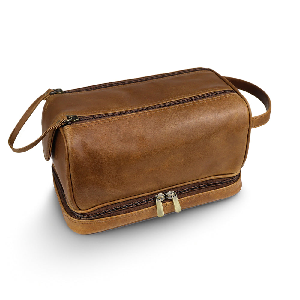 Men's Italian Toiletry Bag | Premium Leather Travel Dopp Kit Men's Italian Toiletry Bag | Premium Leather Travel Dopp Kit