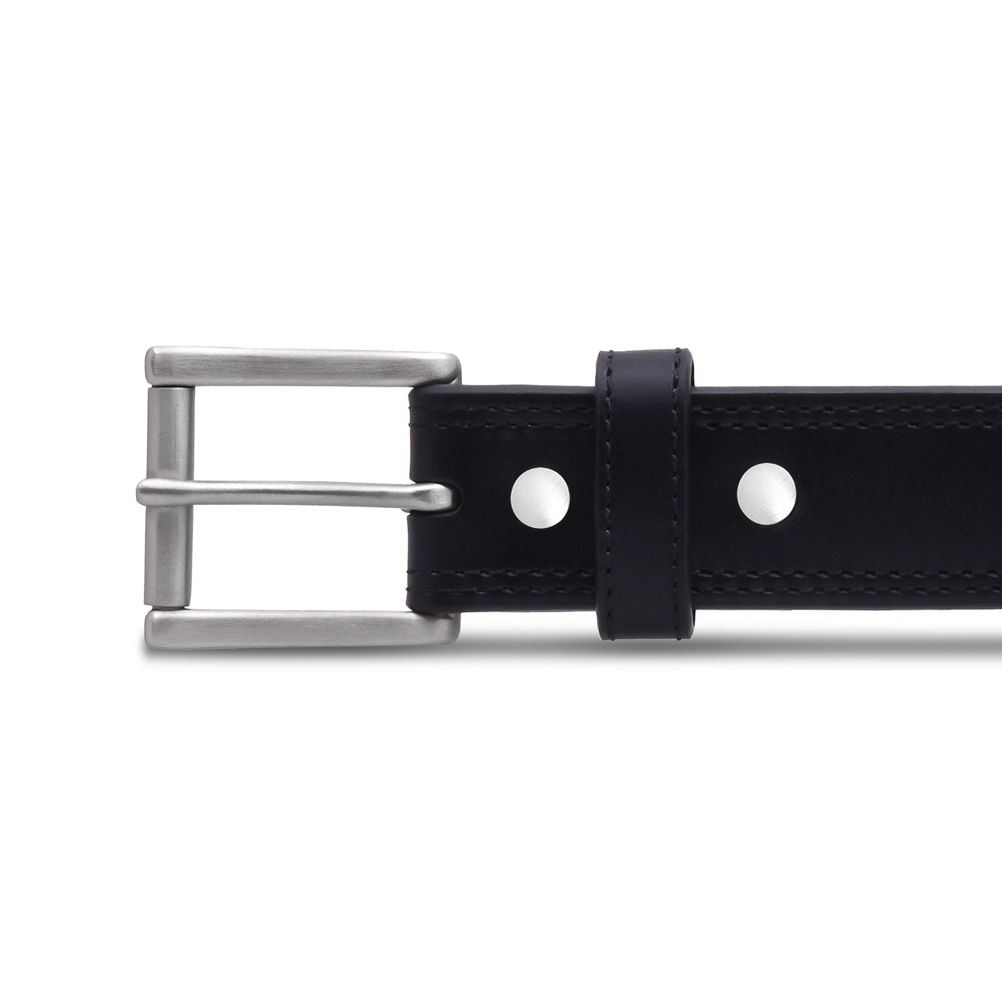 Men's Black Steel Core Double Stitched Belt