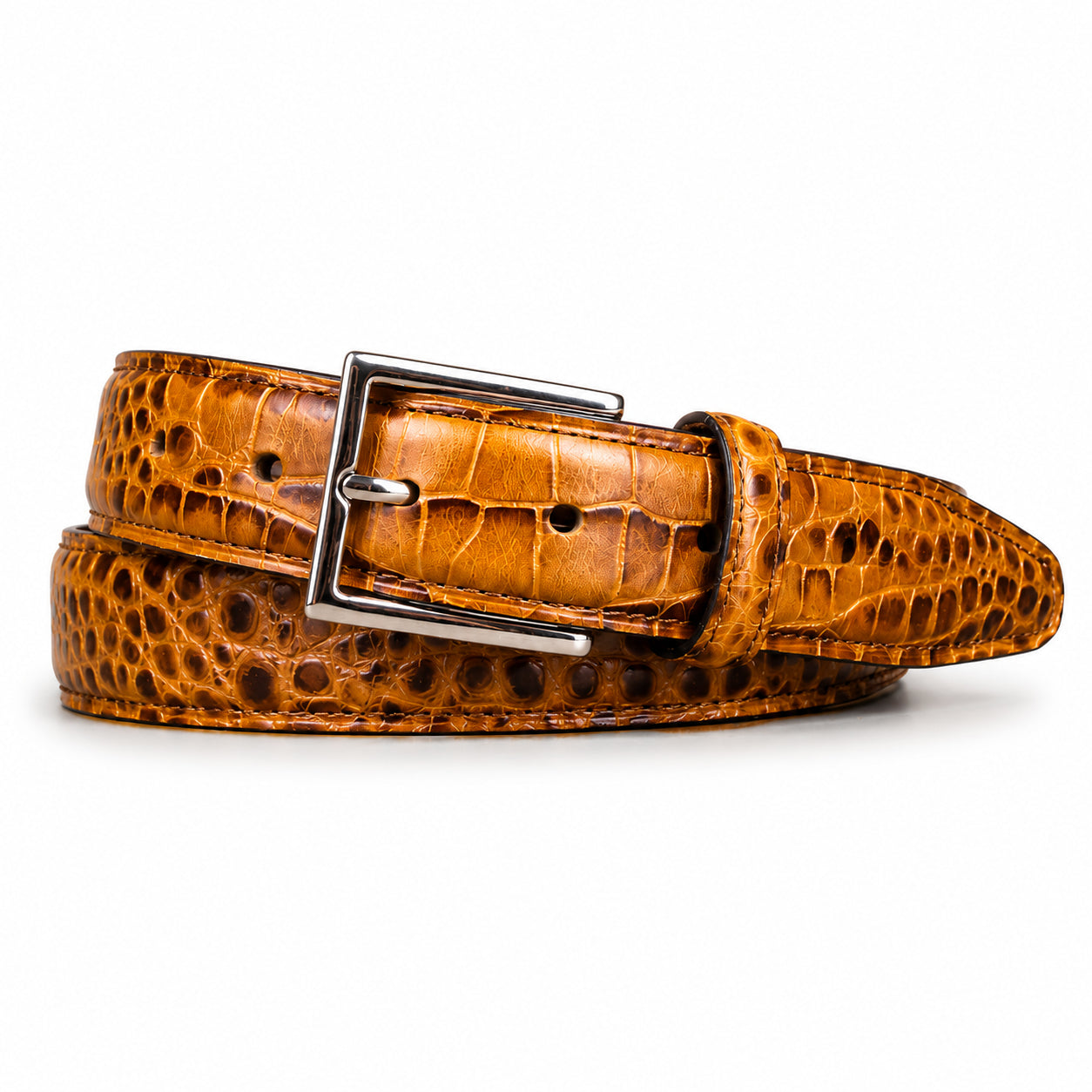 Crocodile Golf Belt with Silver Buckle
