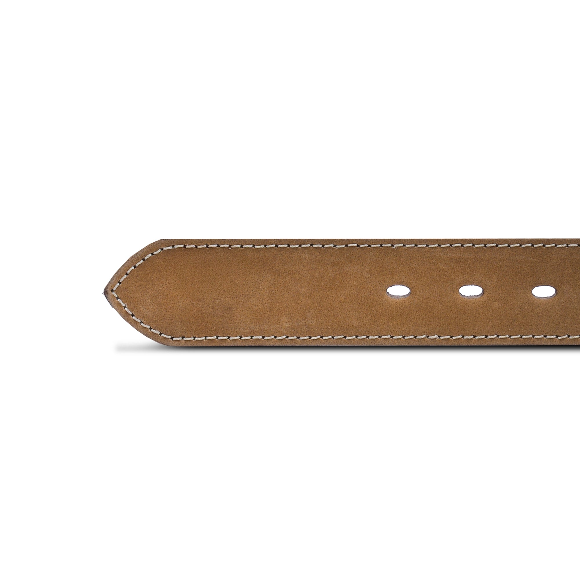 Men's Tan Suede Stitched Belt