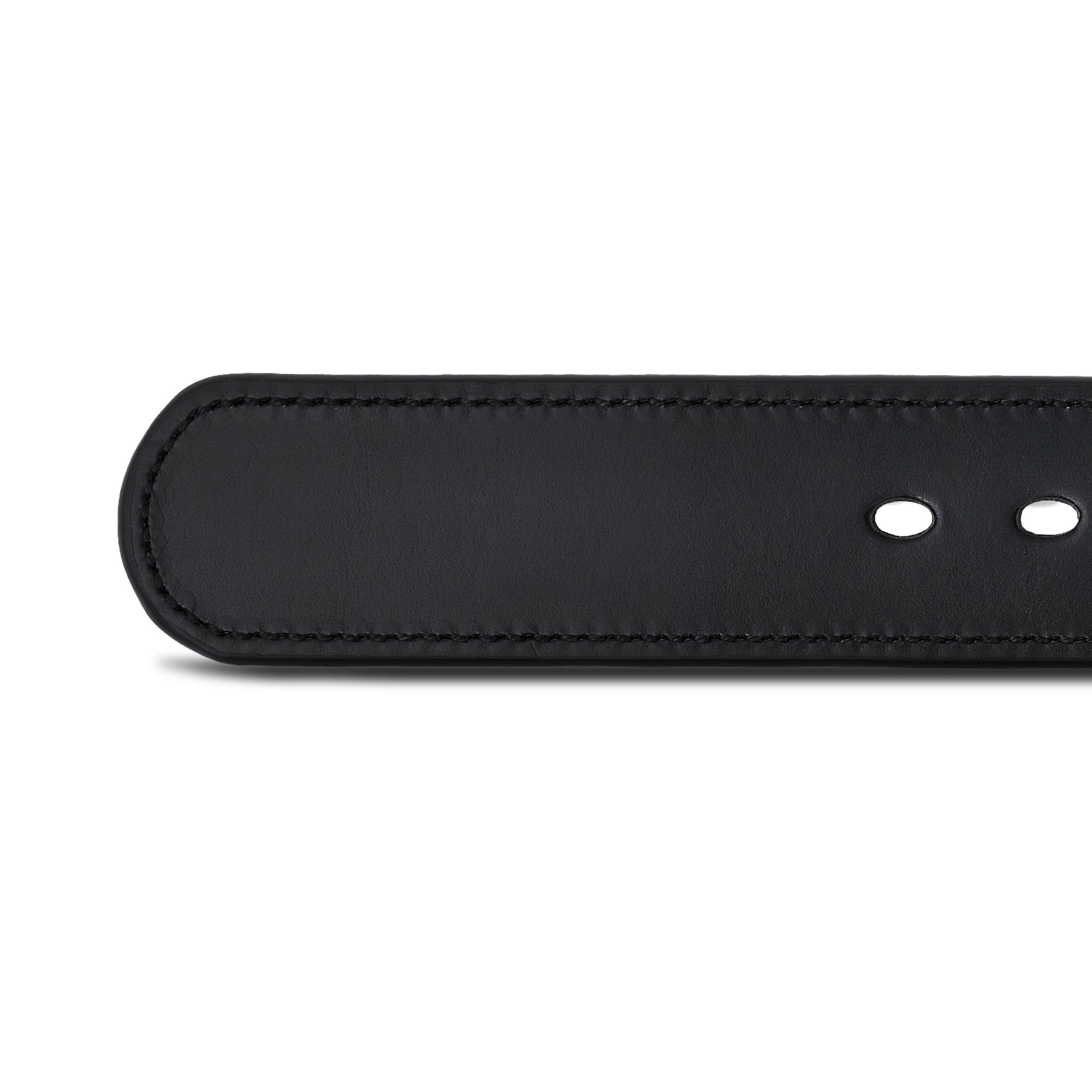 Men's Black Extra Thick Stitched Leather Belt