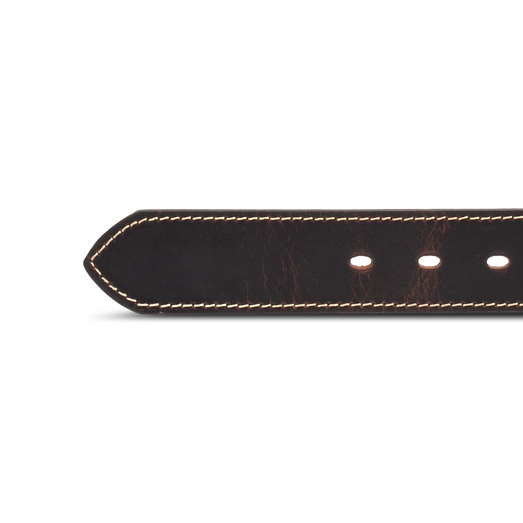 Distressed Steel Core Stitched Belt