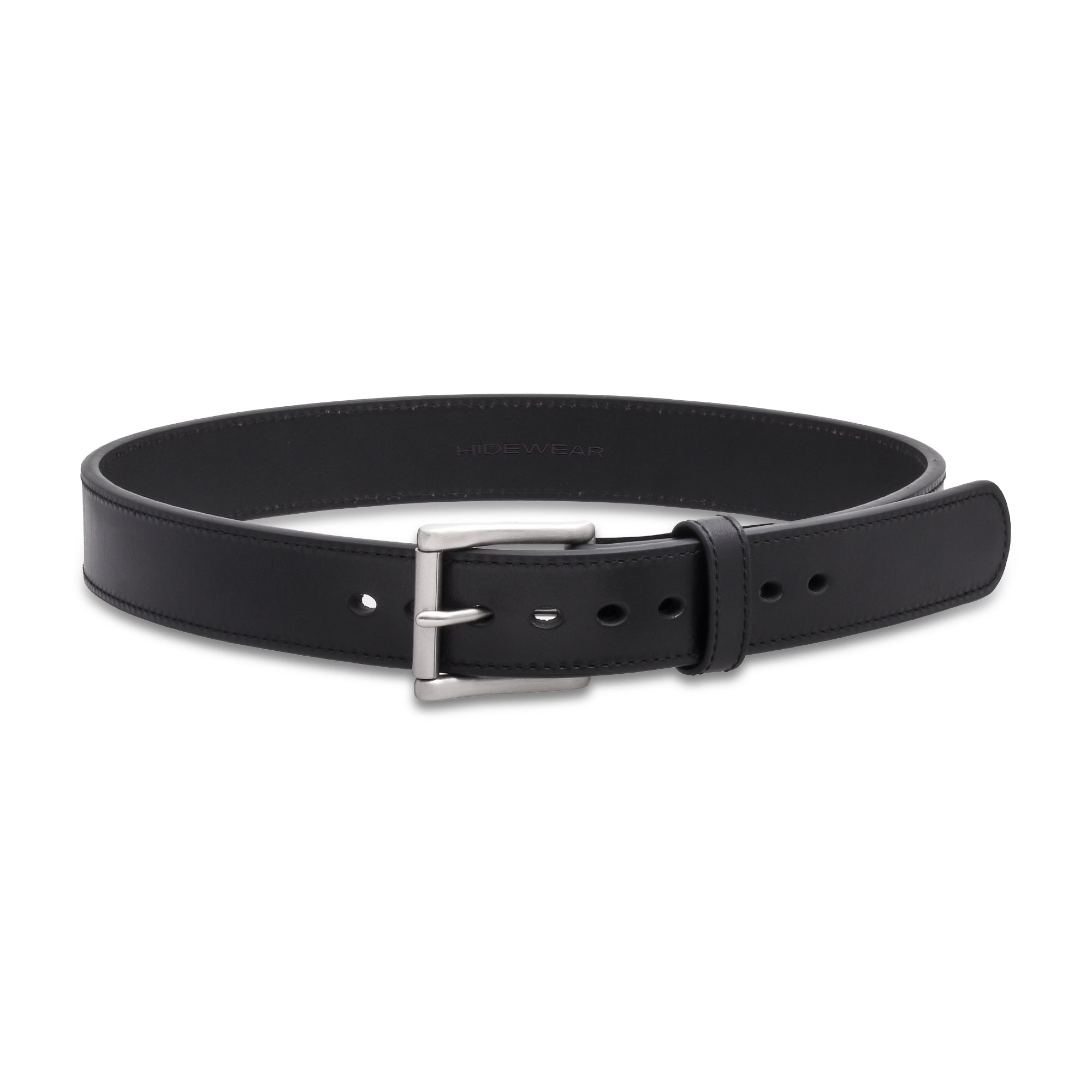 Men's Black Extra Thick Stitched Leather Belt
