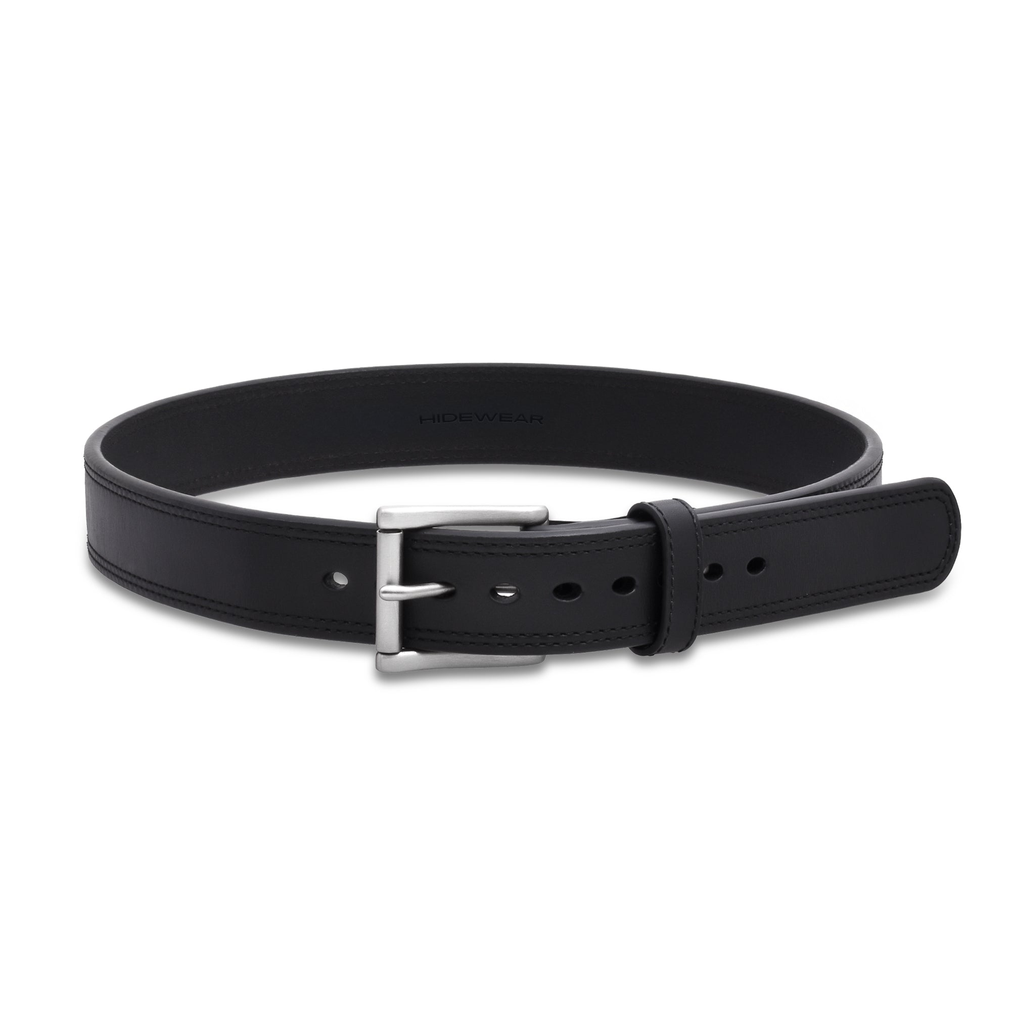 Men's Black Steel Core Double Stitched Belt