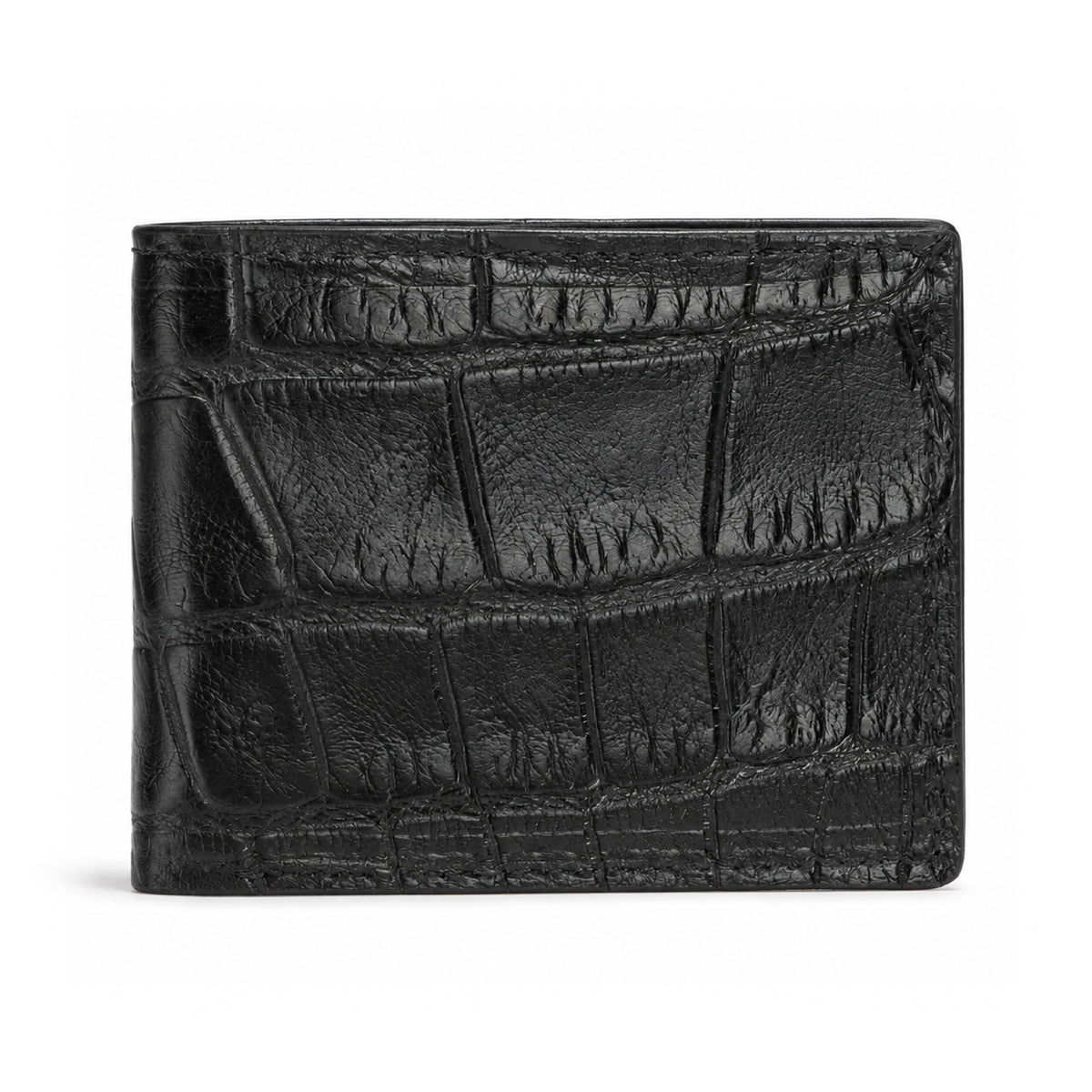 Matte Black Genuine Exotic Alligator Bifold
