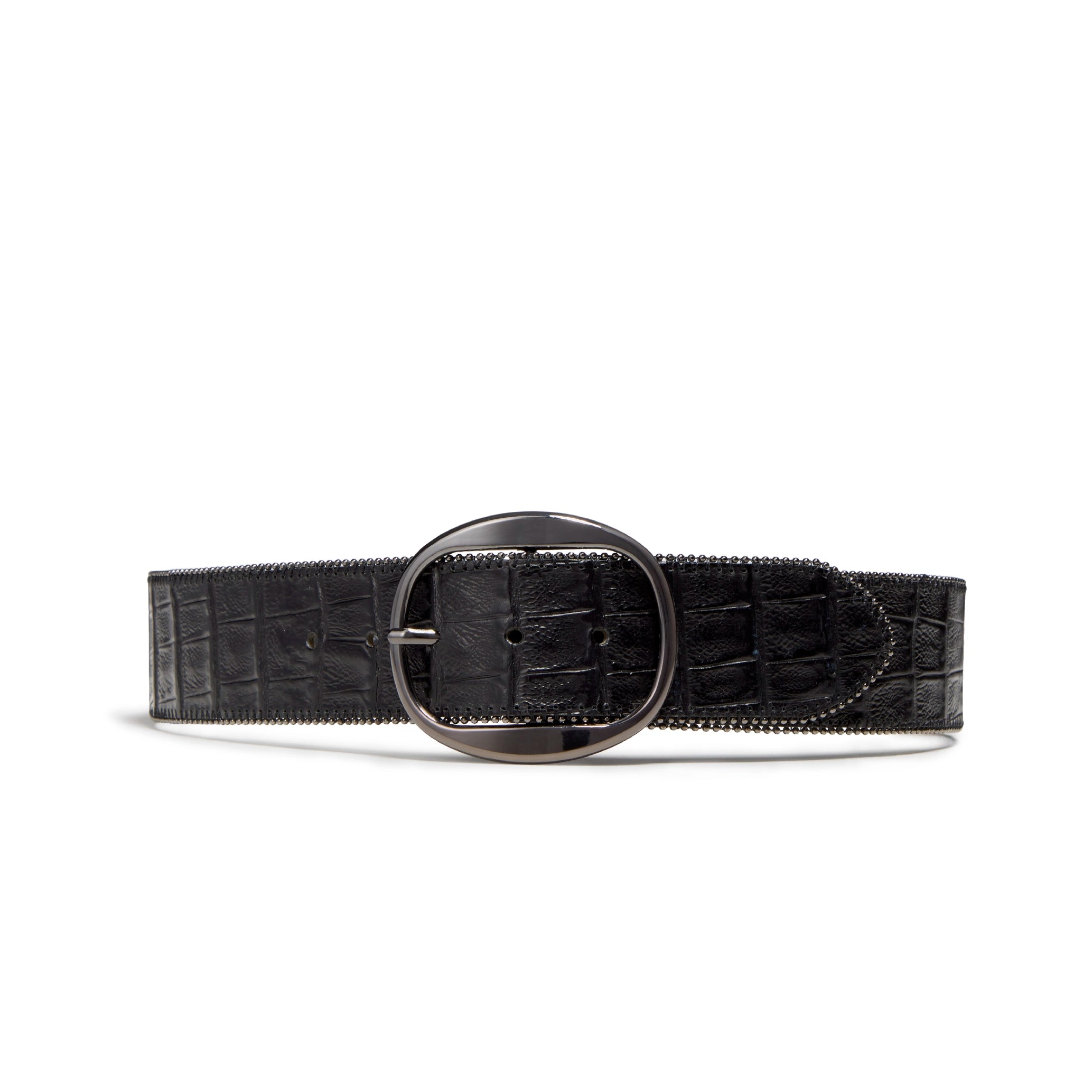 Women's Wide Zip Up Italian Crocodile Belt