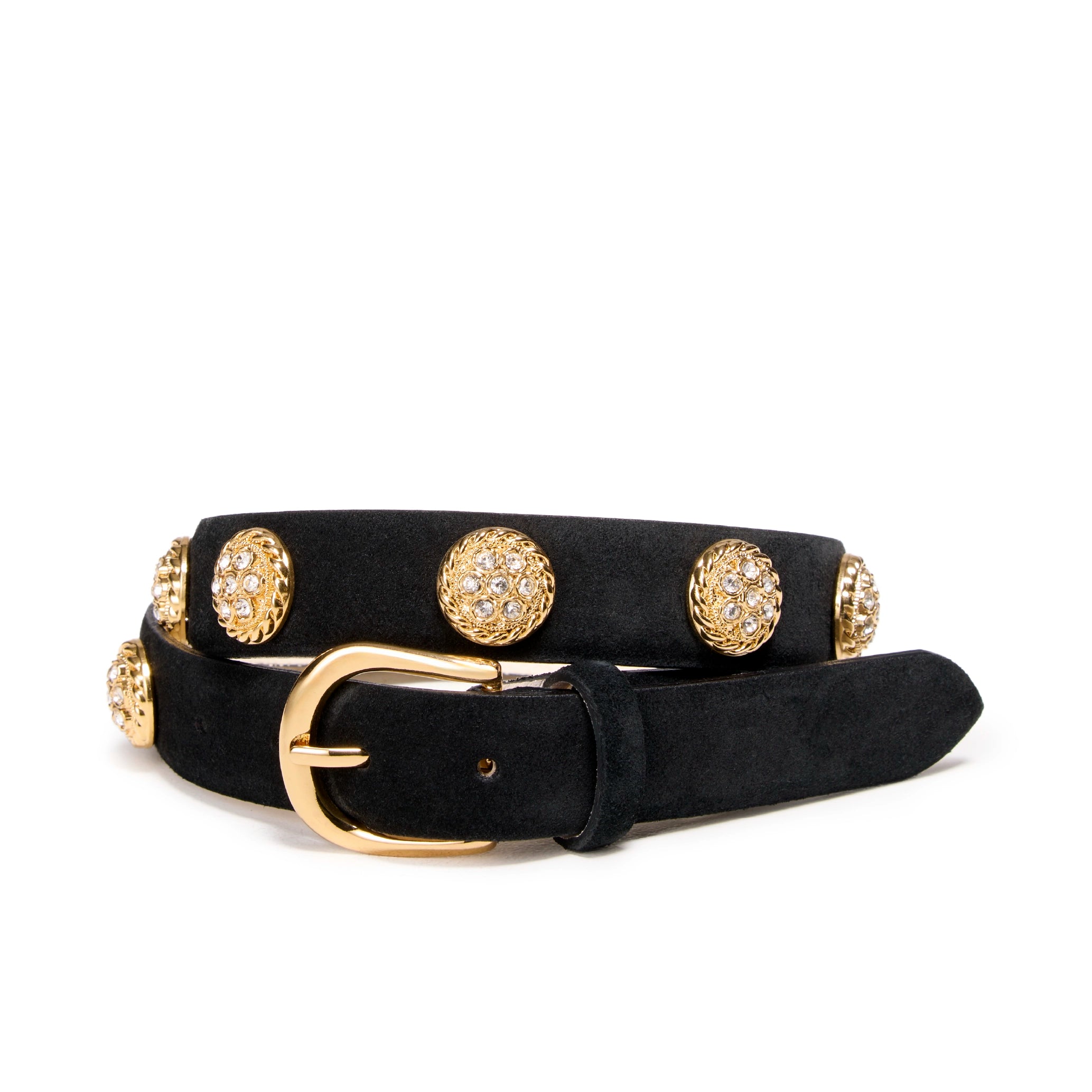 Women's Sparkle Jewel Italian Suede Belt