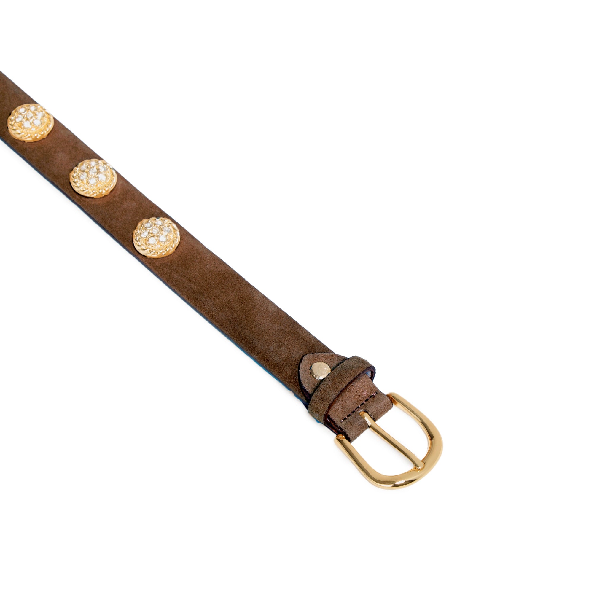 Women's Sparkle Jewel Italian Suede Belt