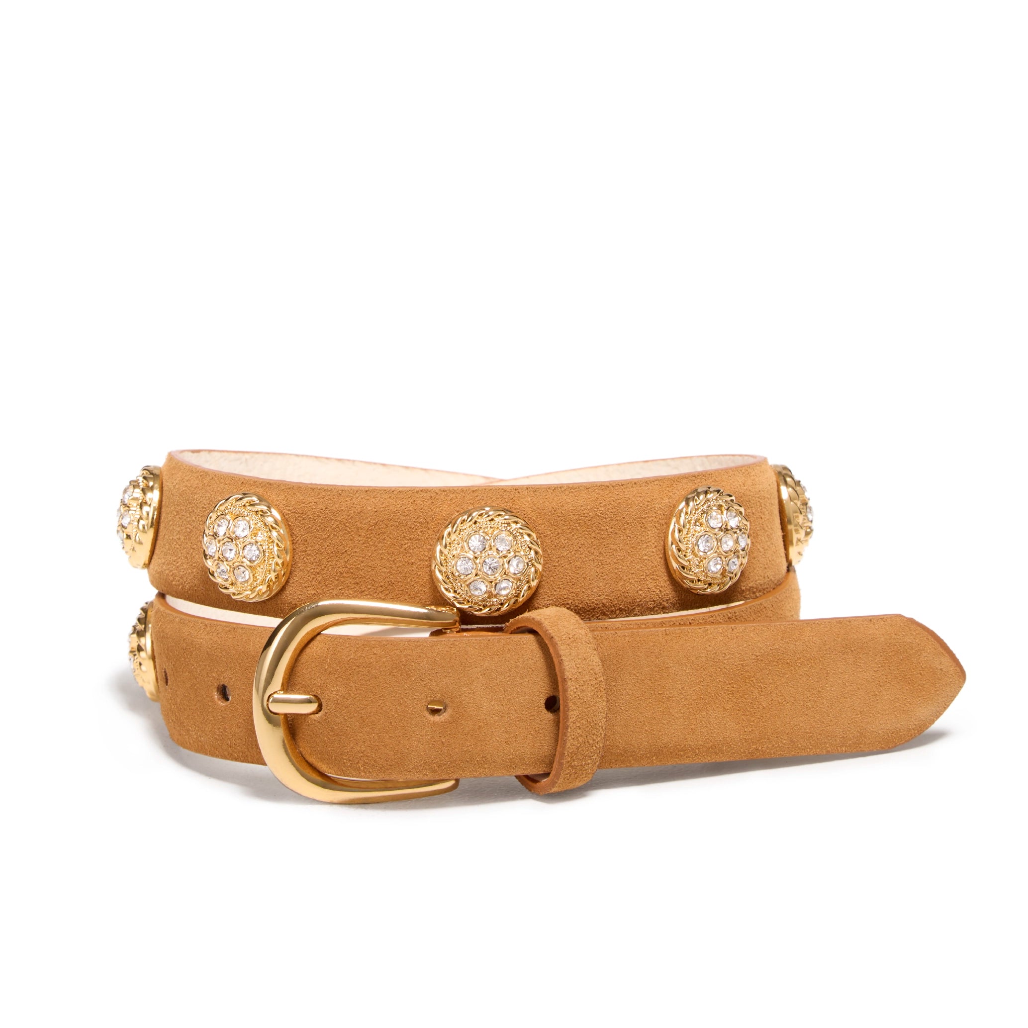 Women's Sparkle Jewel Italian Suede Belt
