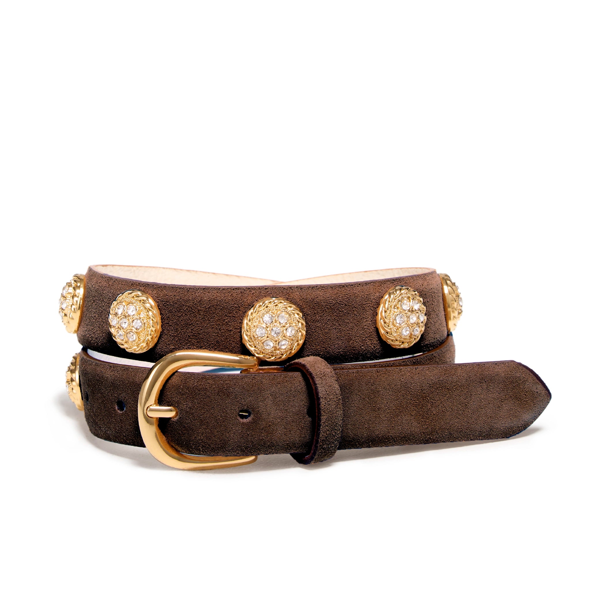 Women's Sparkle Jewel Italian Suede Belt