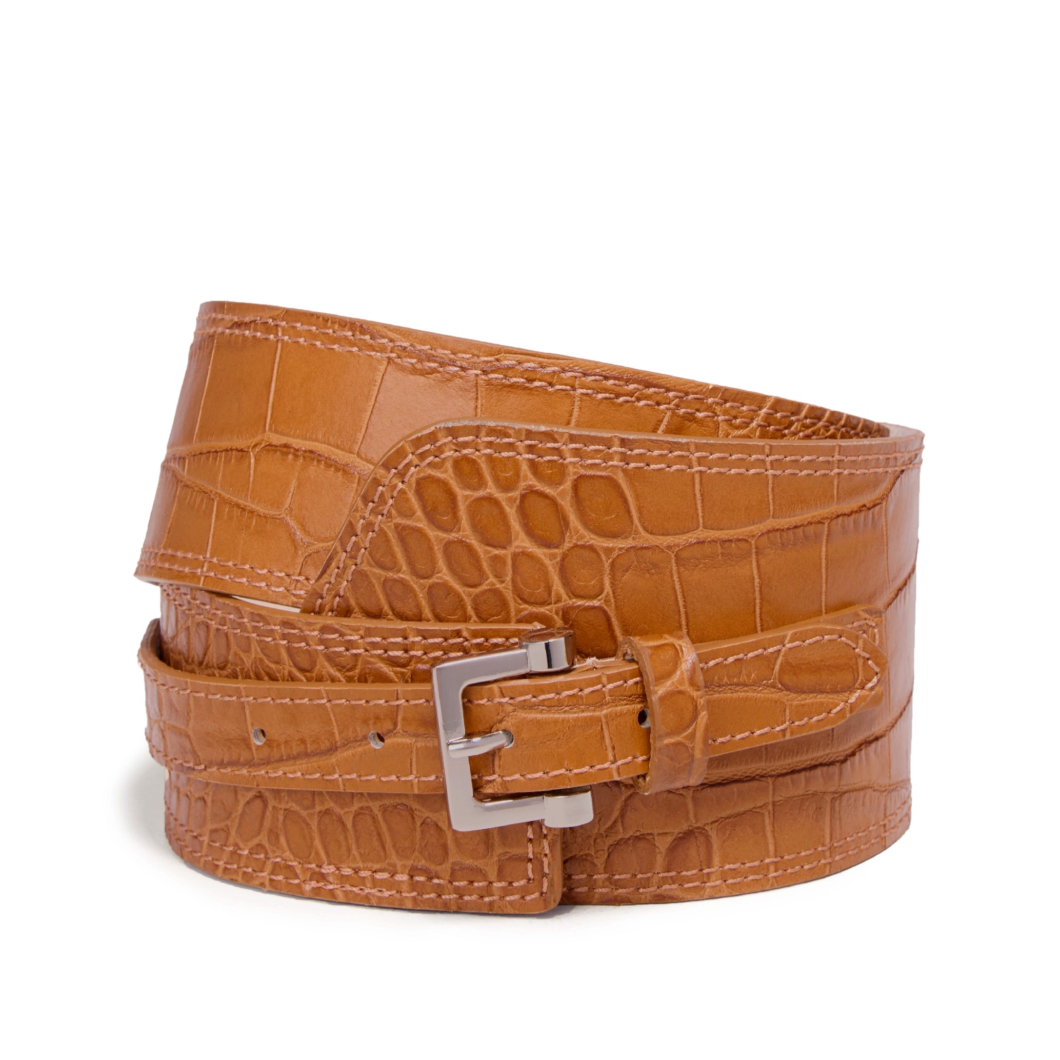 Women's Cognac Crocodile Gift Set