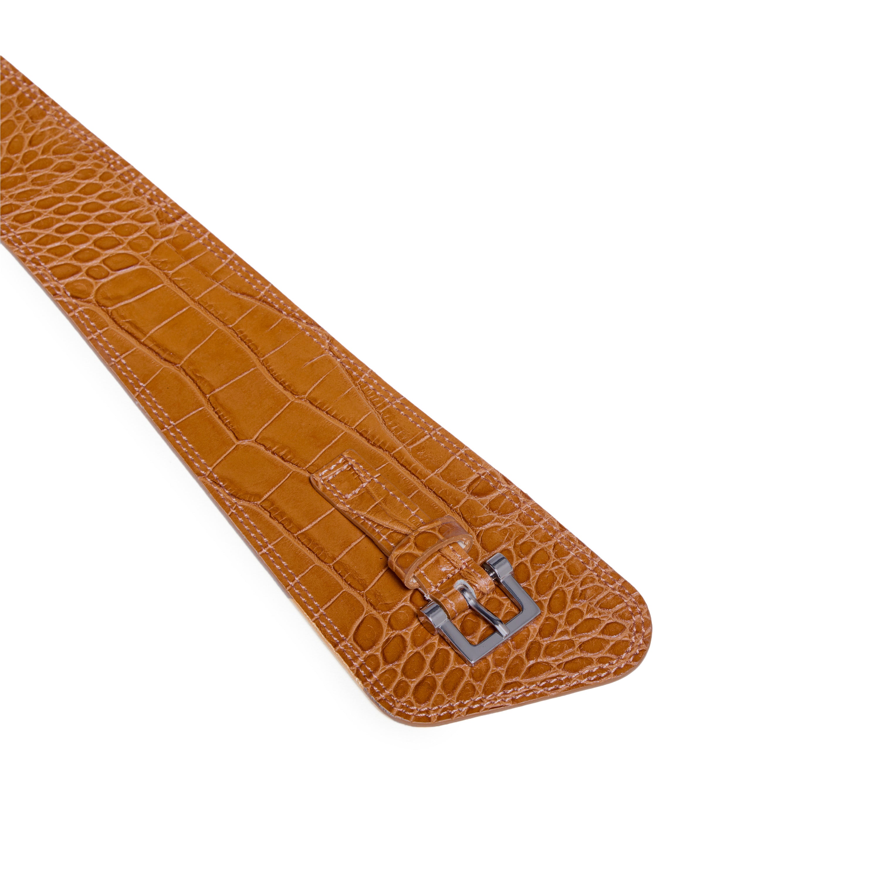 Women's Mary Kate Italian High Waist Crocodile Belt