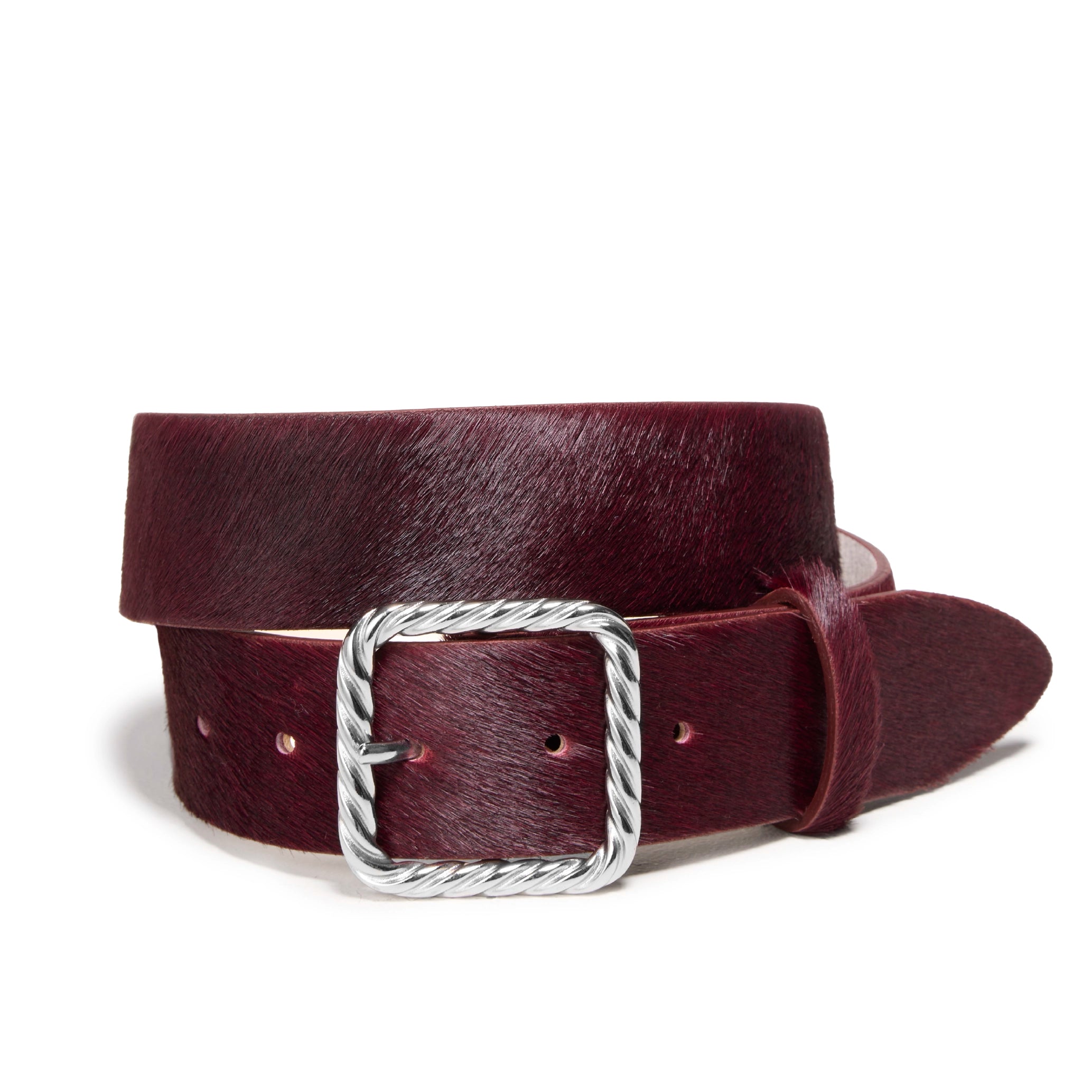 Women's Merlot Italian Pony Hair Belt
