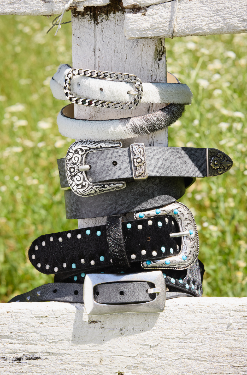 Women's Yeehaw Italian Pony Hair Western Belt