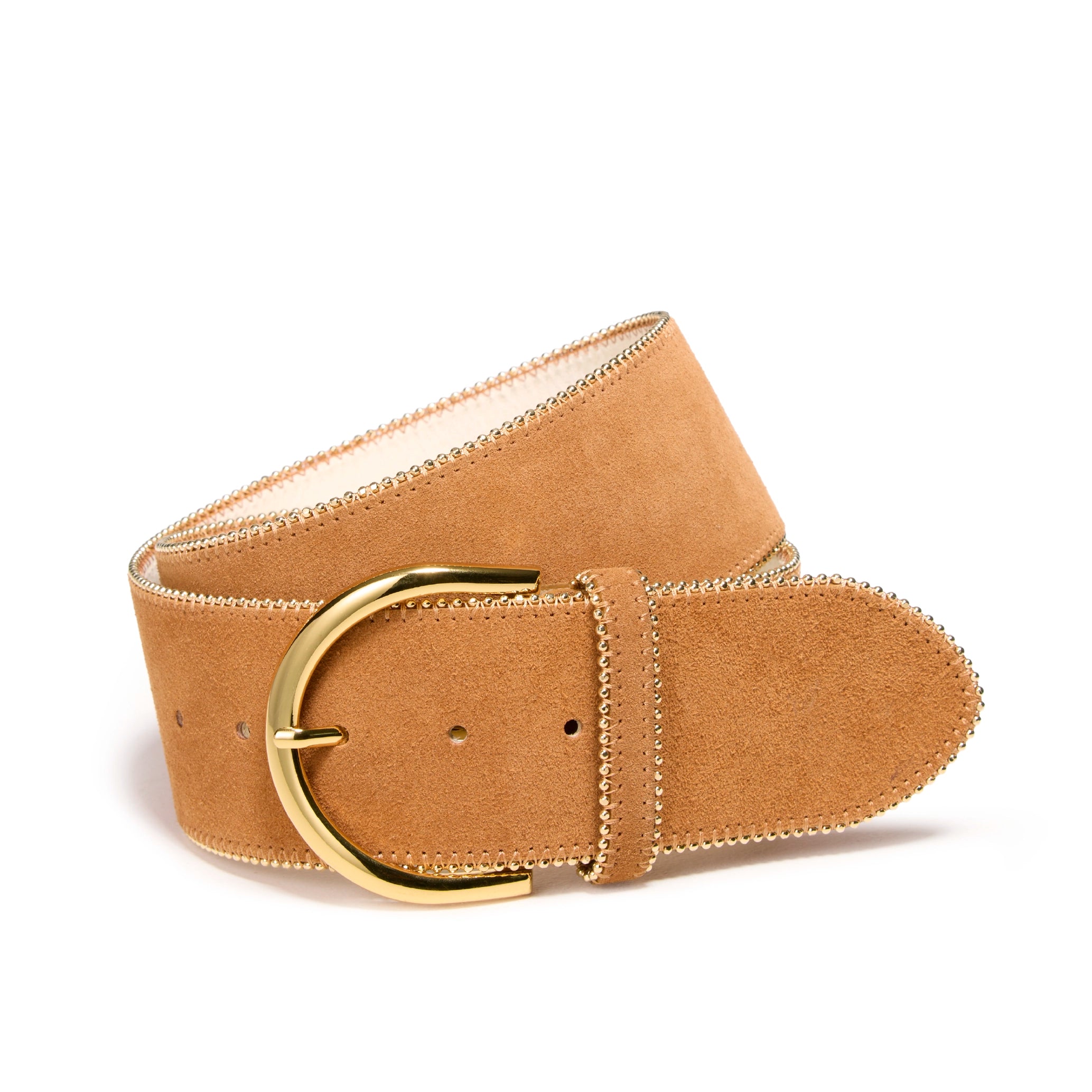 Women's Wide Zip Up Italian Suede Belt