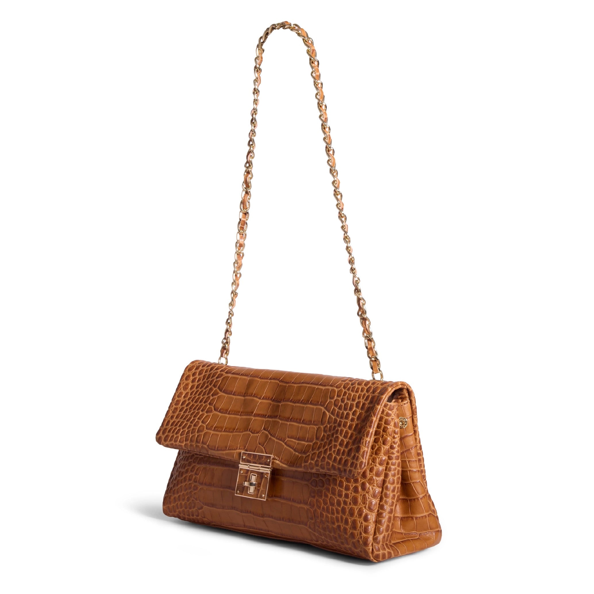 Women's Cognac Crocodile Gift Set