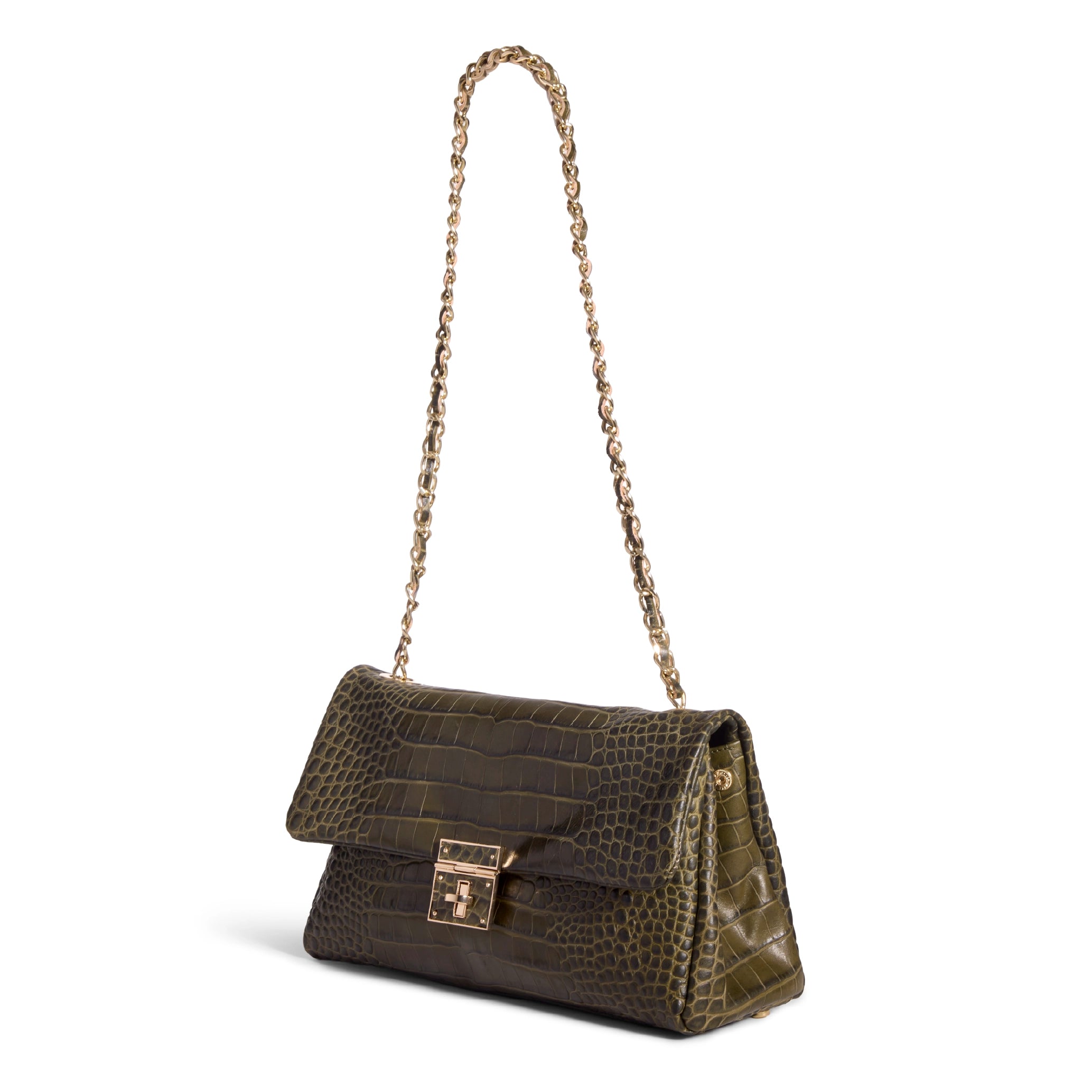 #color_olive | Italian flap bag