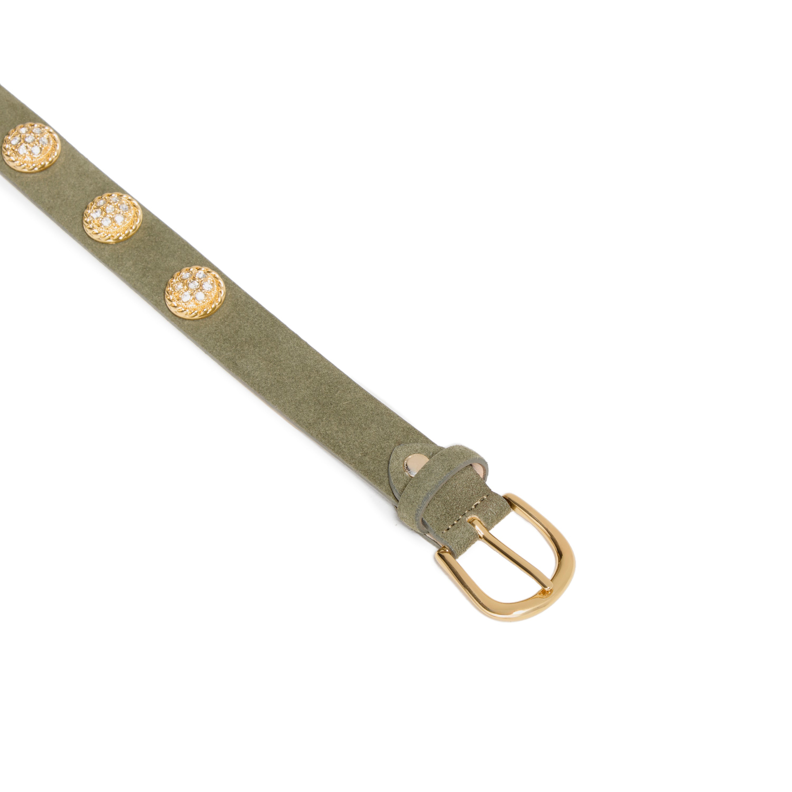 Women's Sparkle Jewel Italian Suede Belt