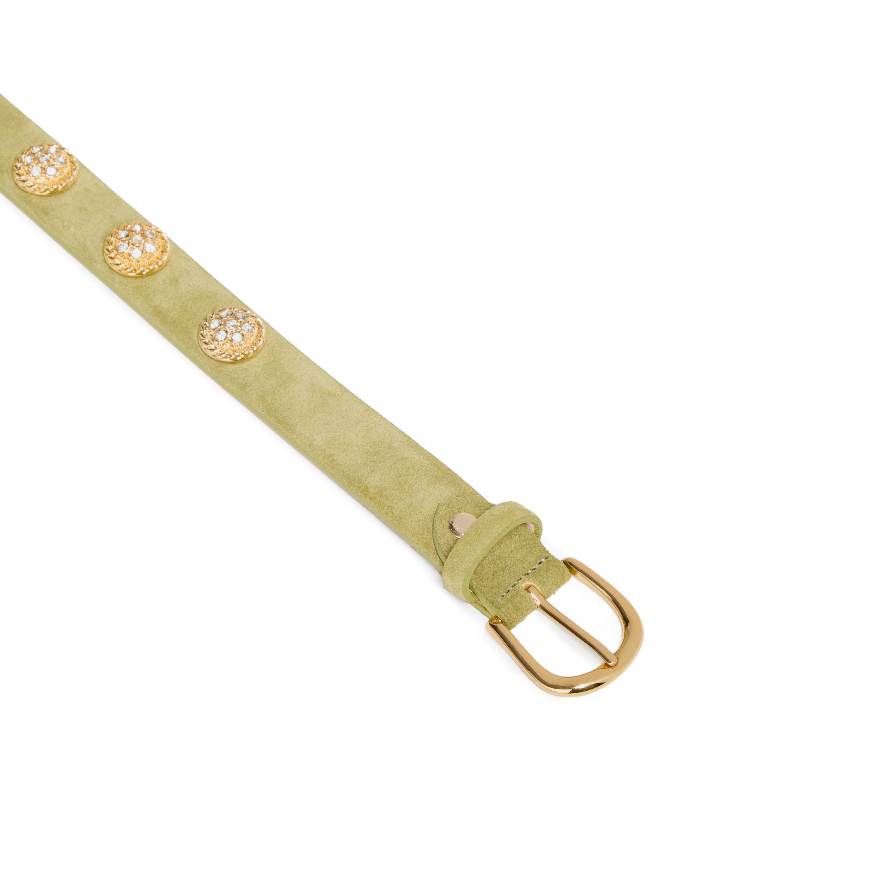 Women's Sparkle Jewel Italian Suede Belt