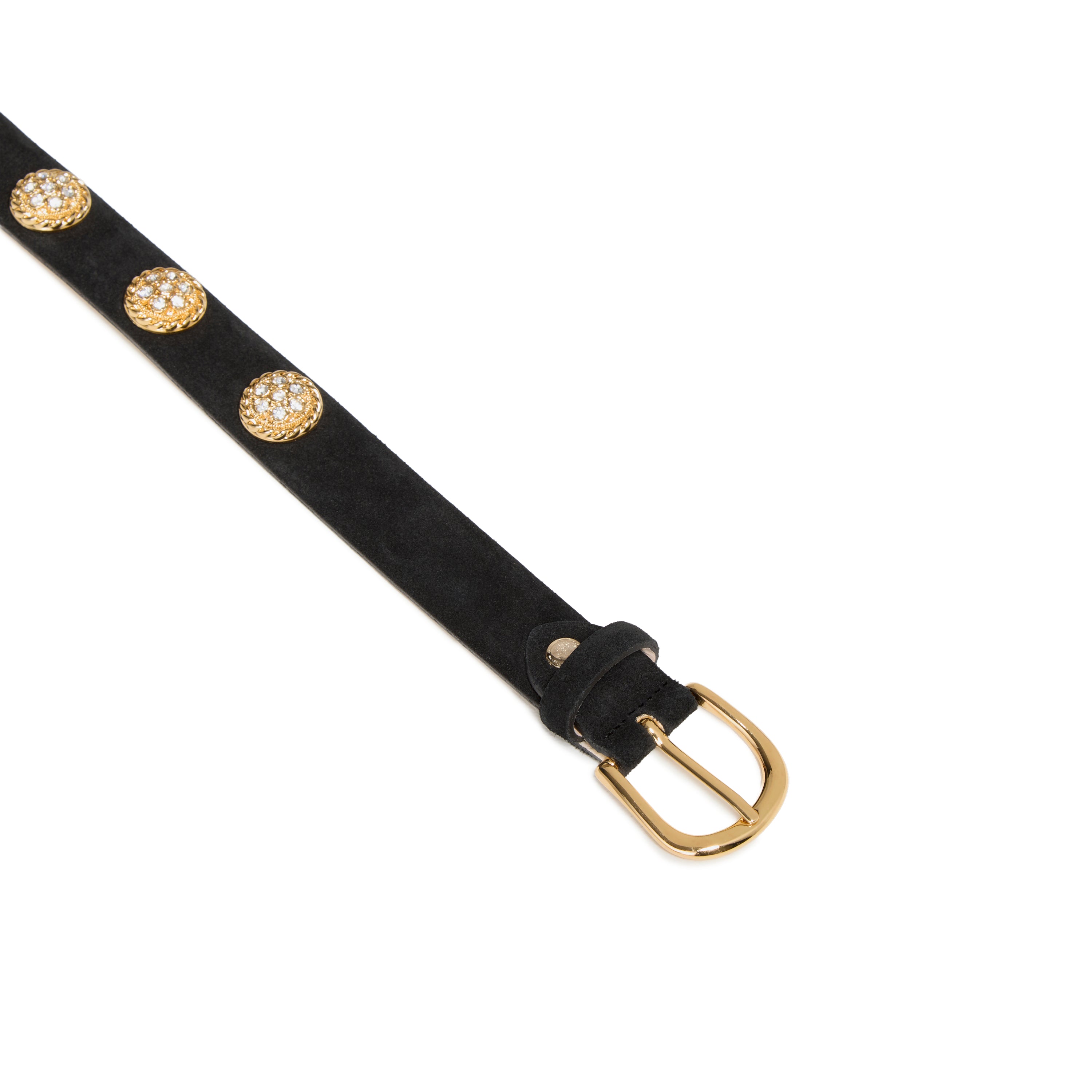 Women's Sparkle Jewel Italian Suede Belt