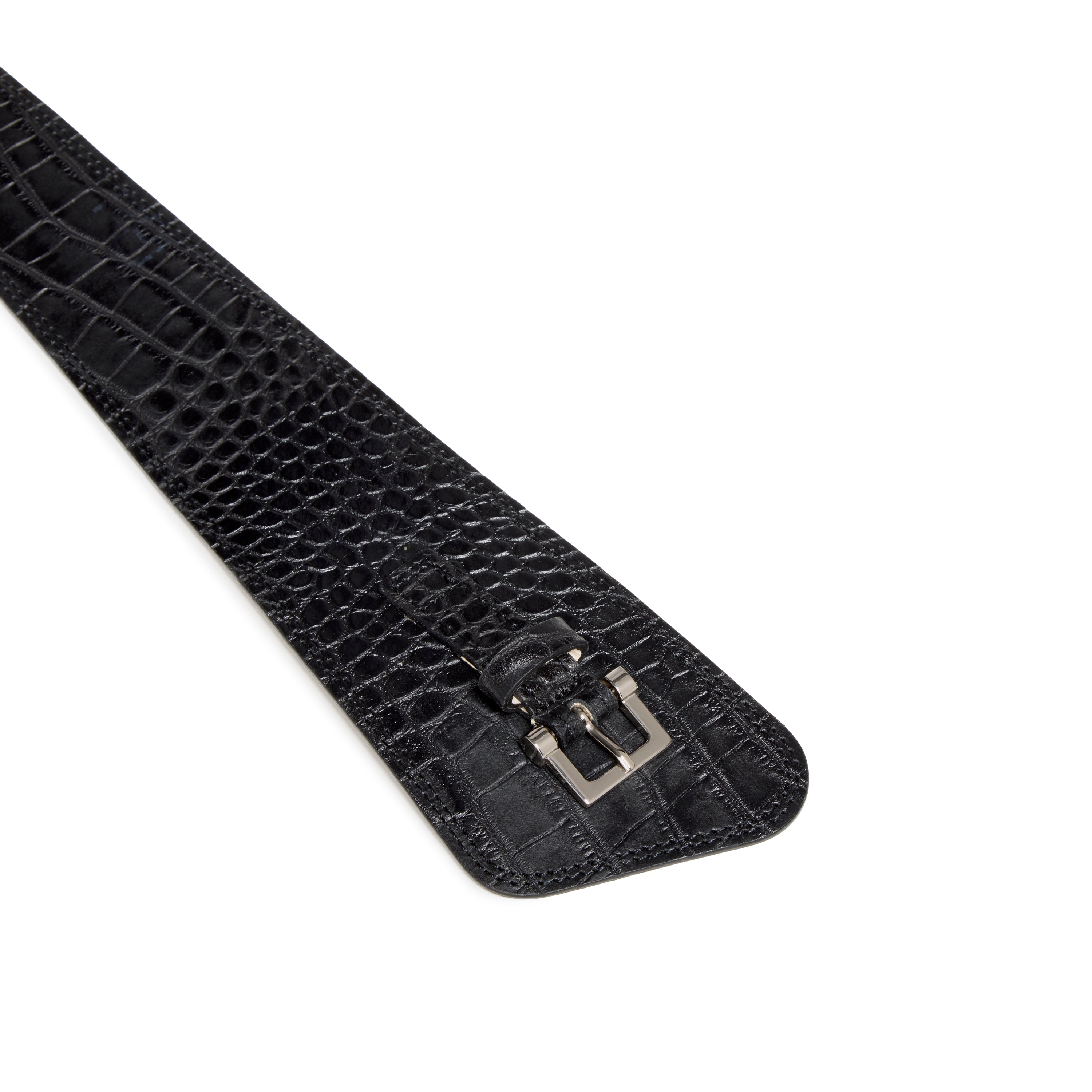 Women's Mary Kate Italian High Waist Crocodile Belt