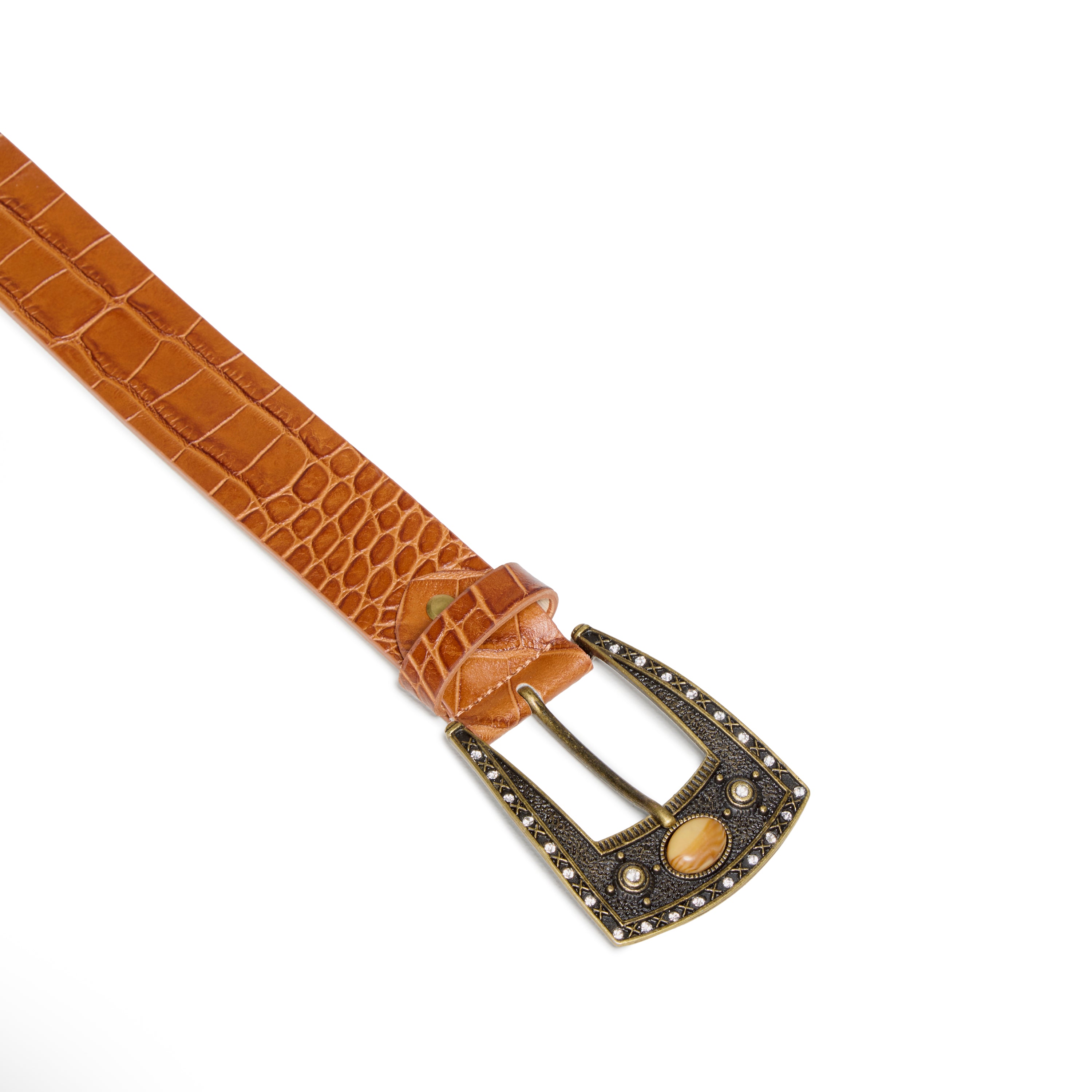 Women's Tigers Eye Italian Crocodile Belt