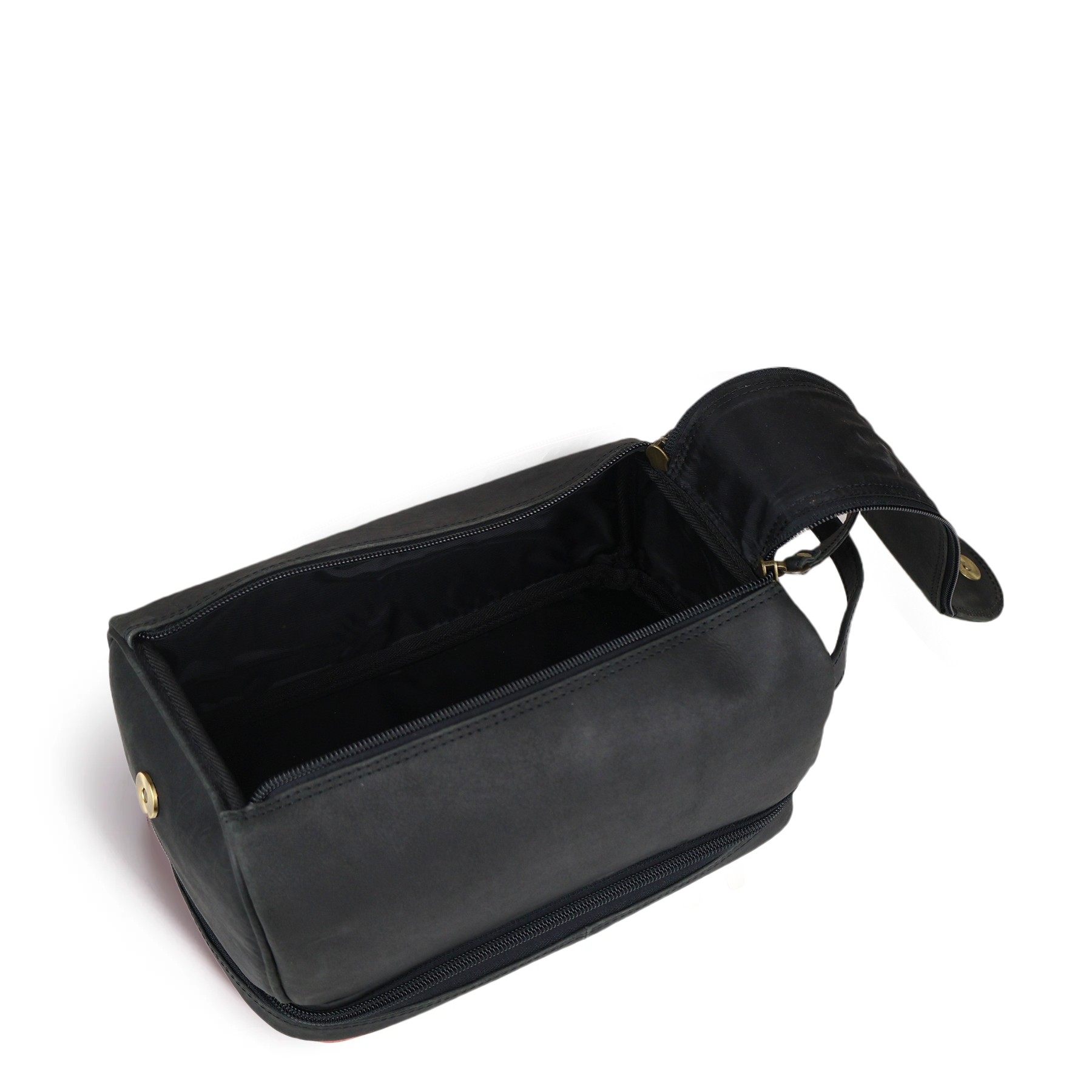 Men's Black Leather Toiletry Bag & Wallet Gift Set