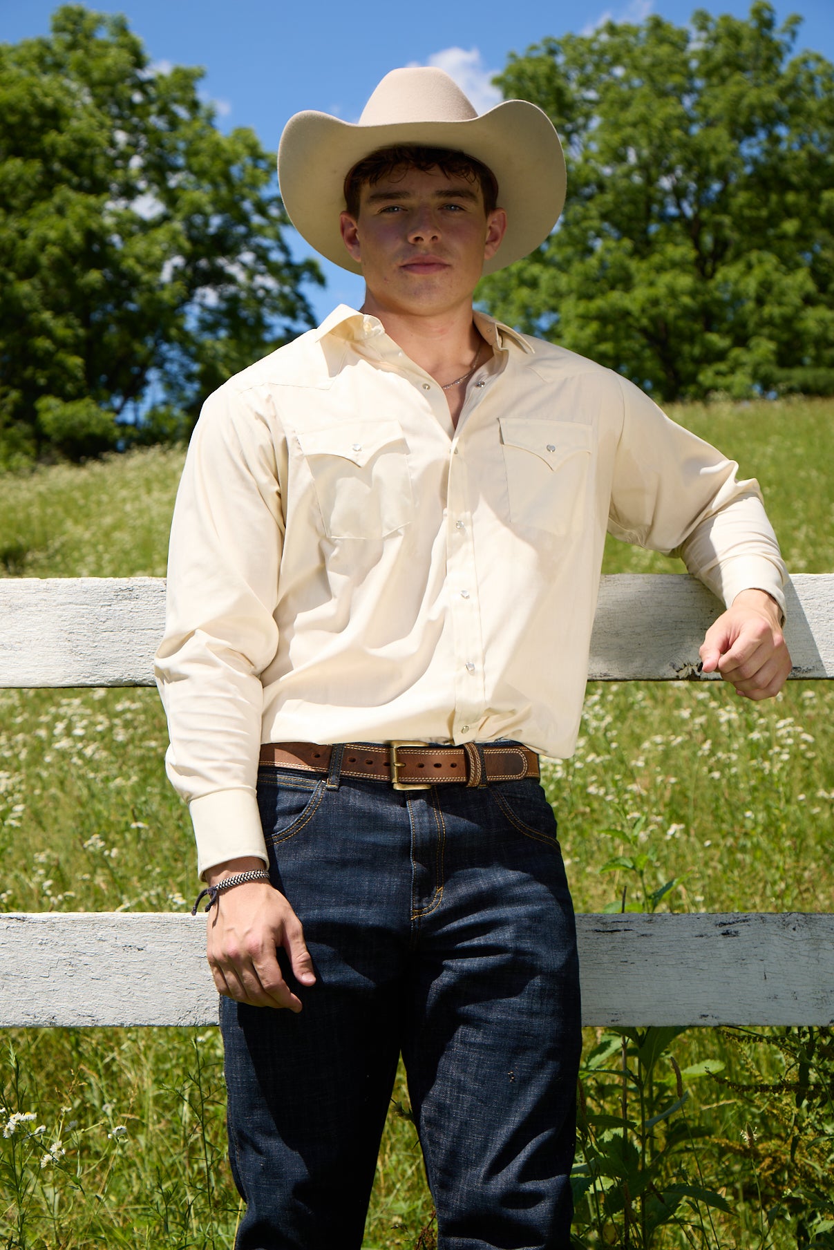 Men's Distressed Extra Thick Double Stitched Belt