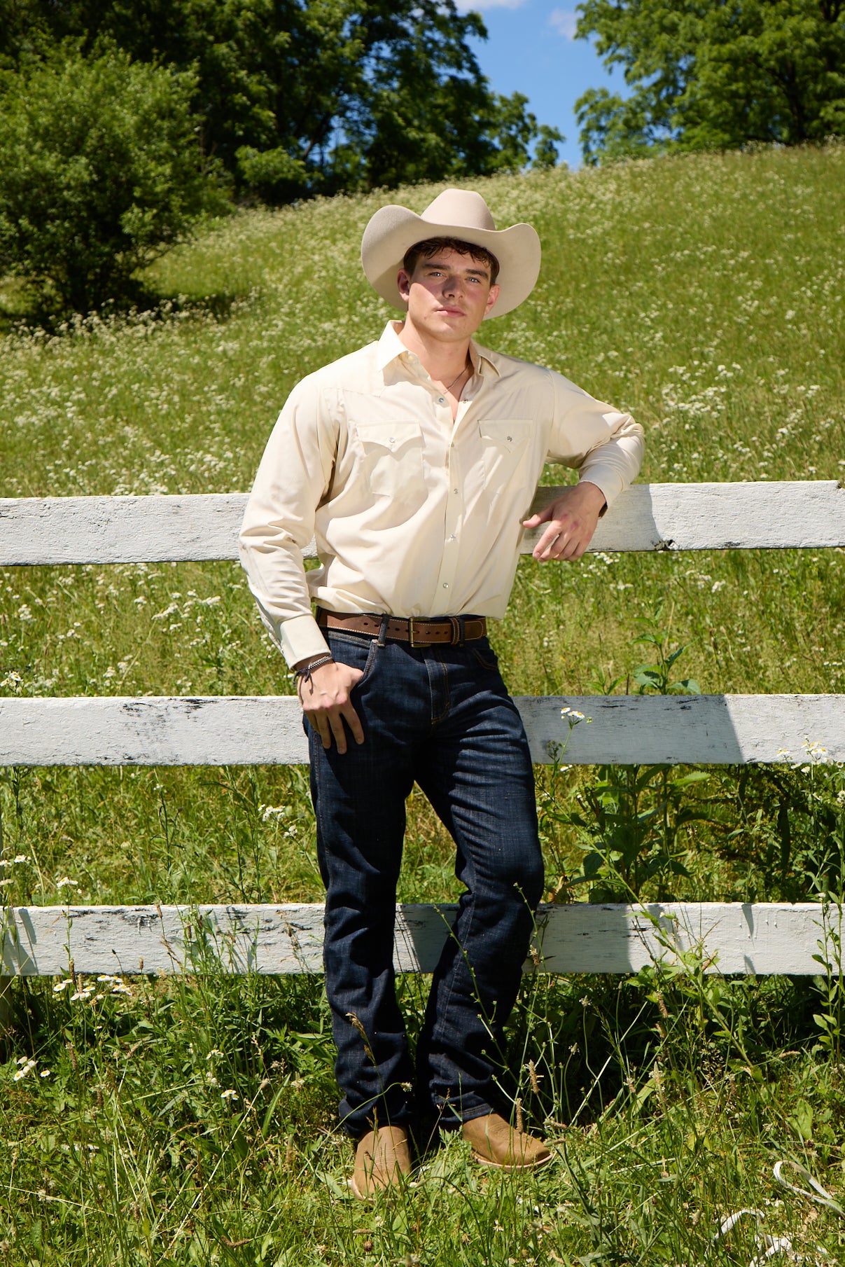 Distressed Steel Core Stitched Belt