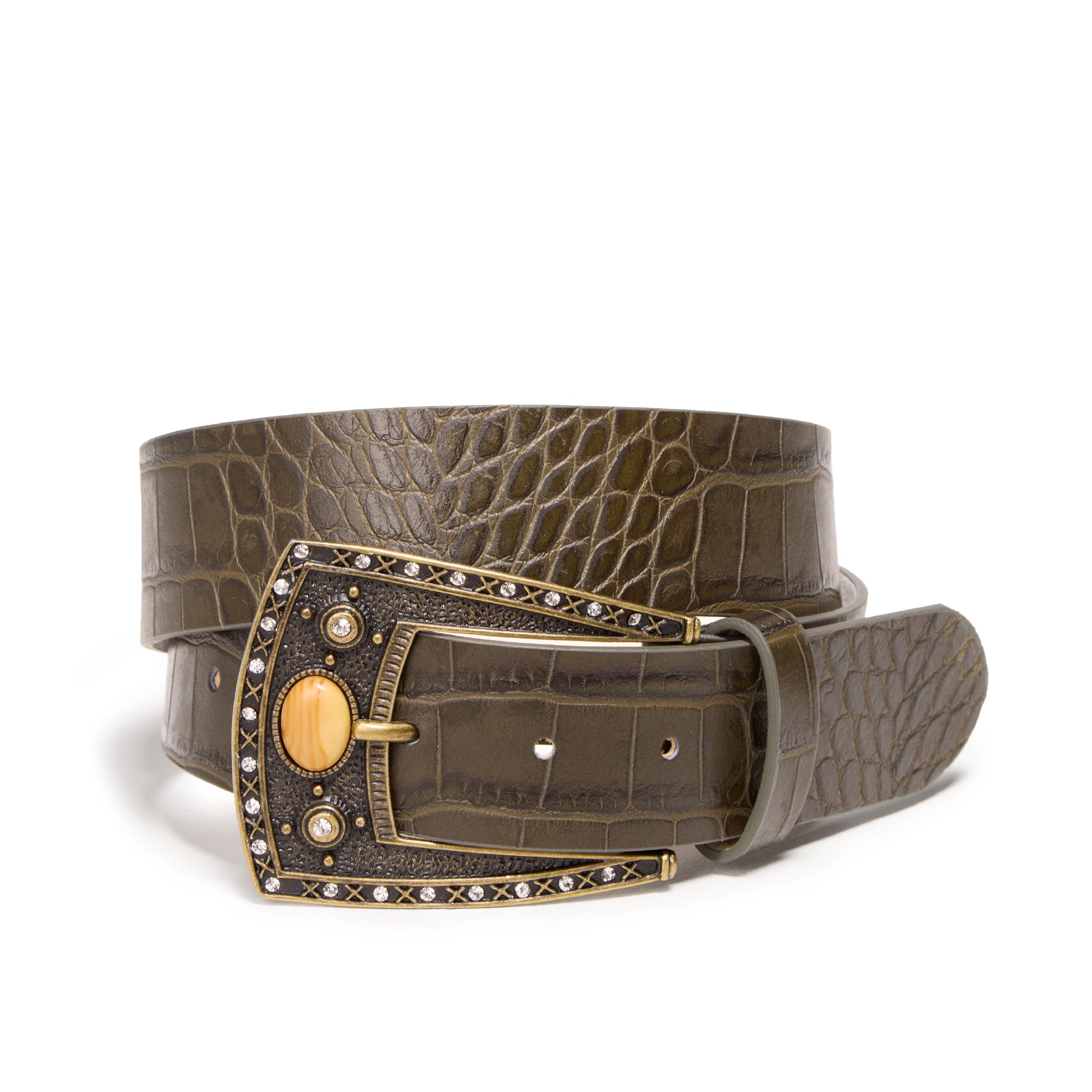 Women's Tigers Eye Italian Crocodile Belt