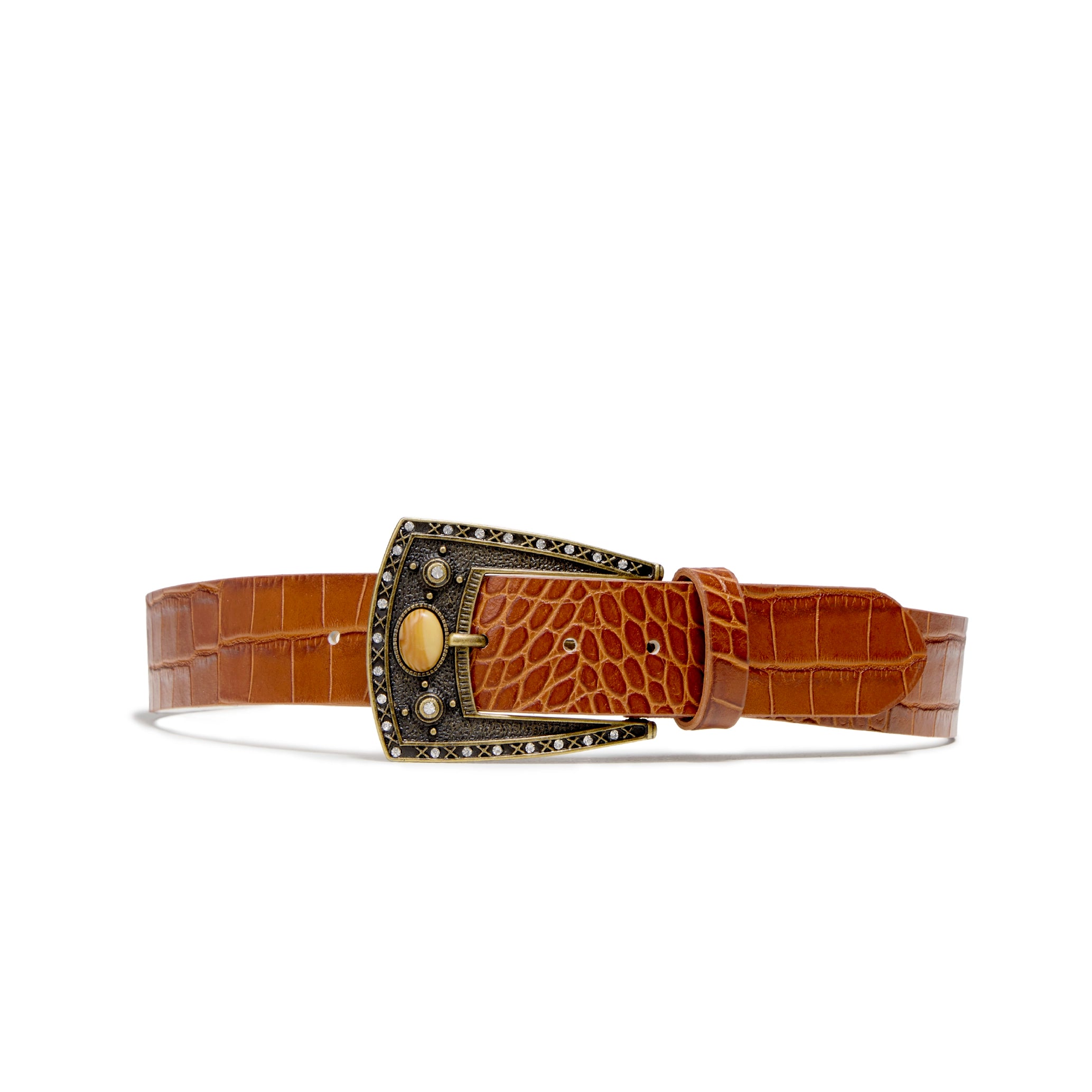 Women's Tigers Eye Italian Crocodile Belt