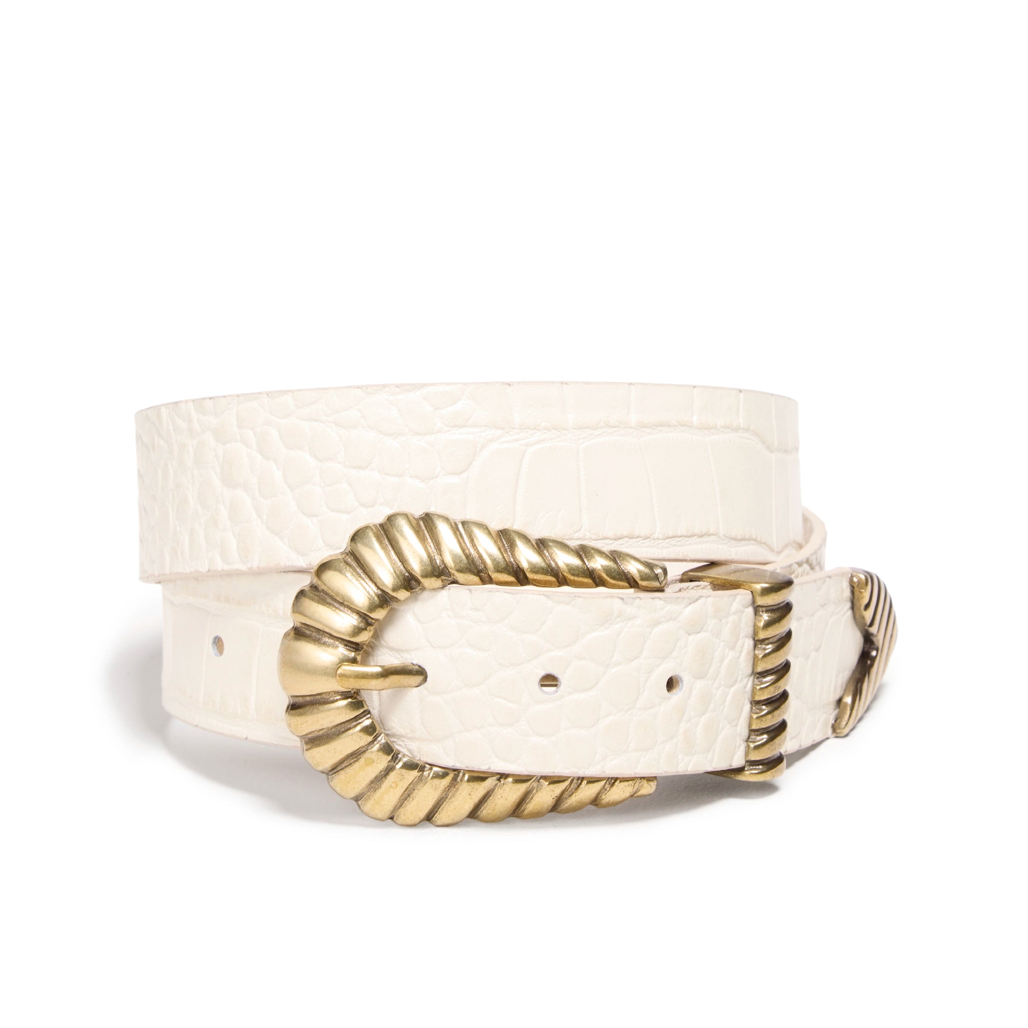 White Claire Italian Belt