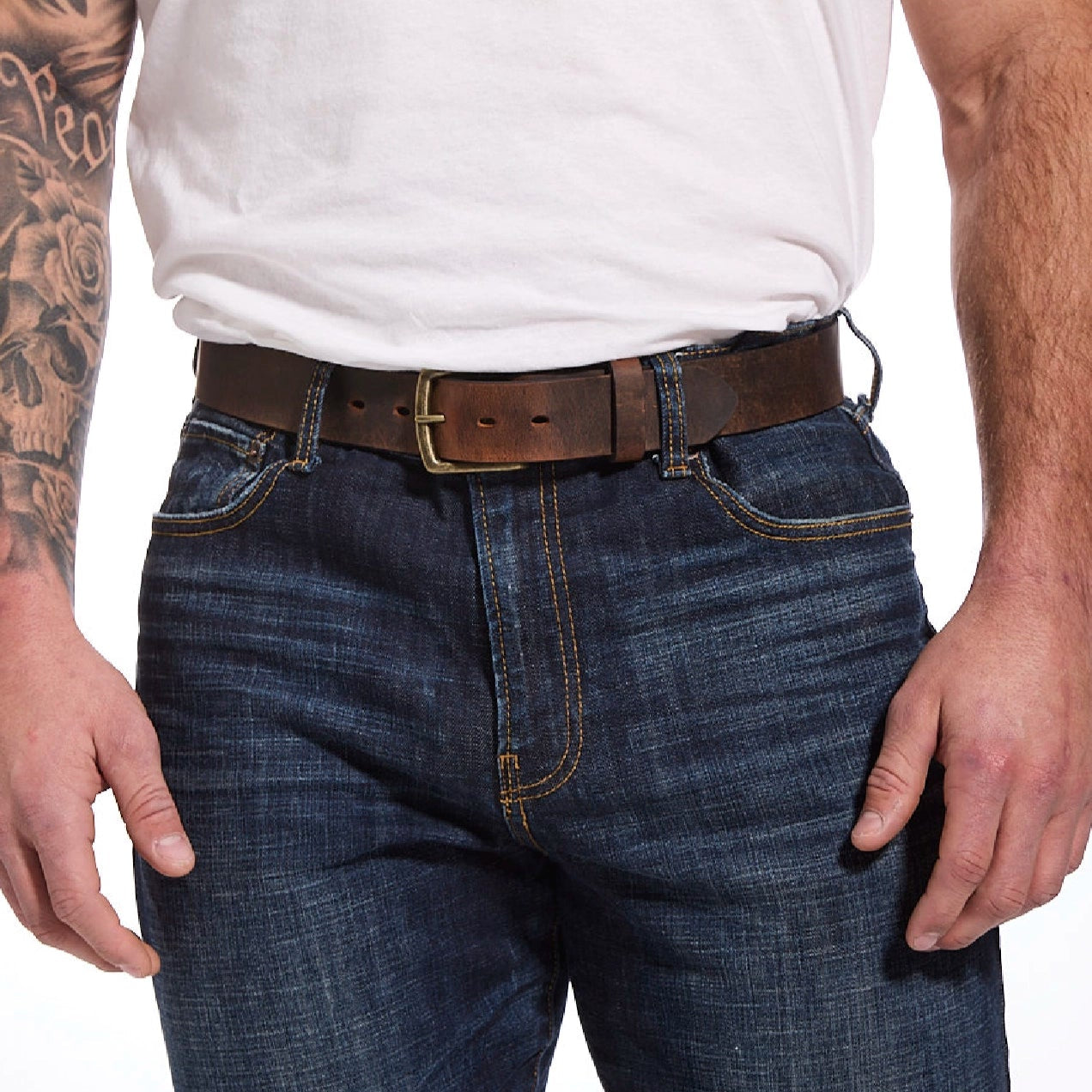 Men's Everyday Distressed Leather Belt