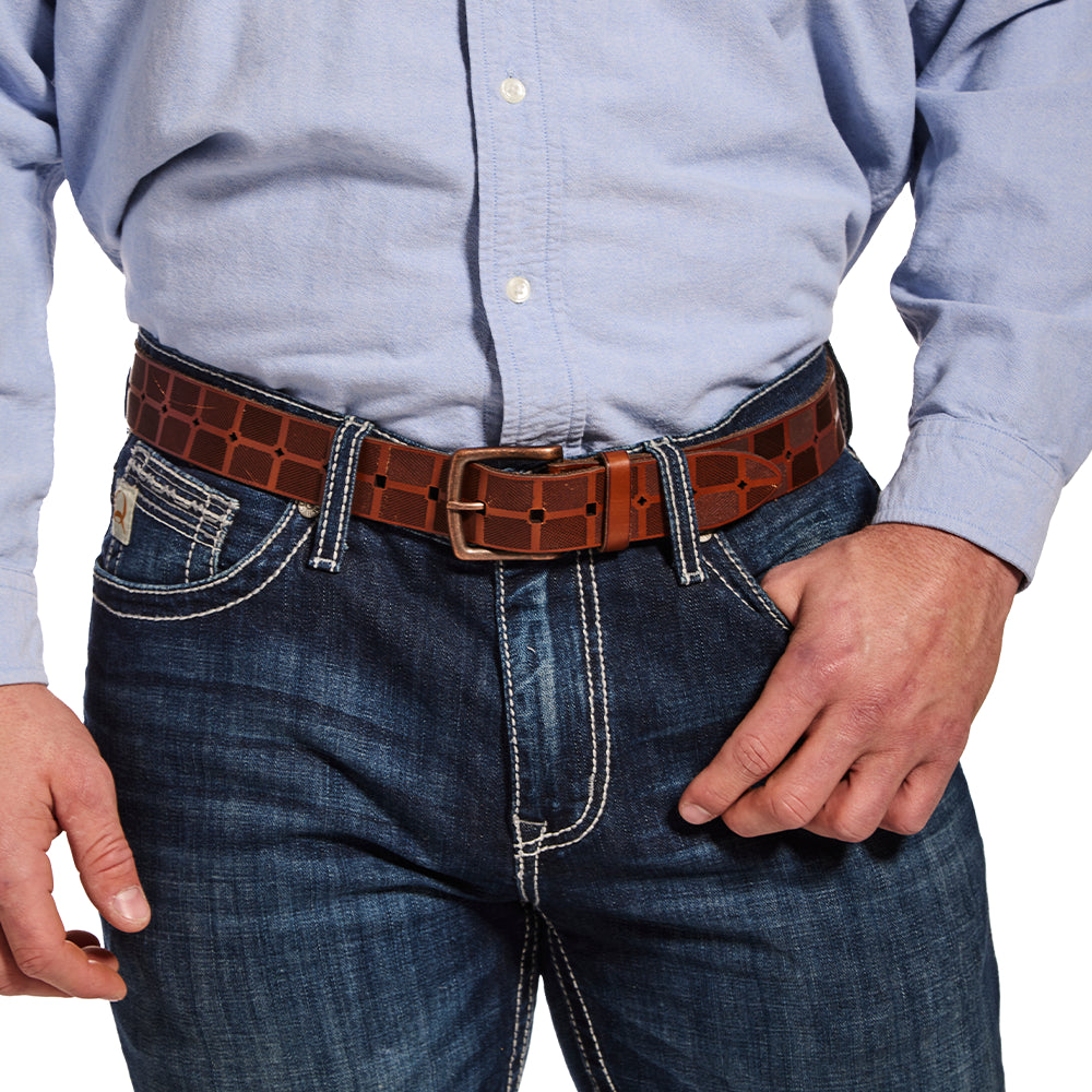 Men's Square Up Italian Leather Belt