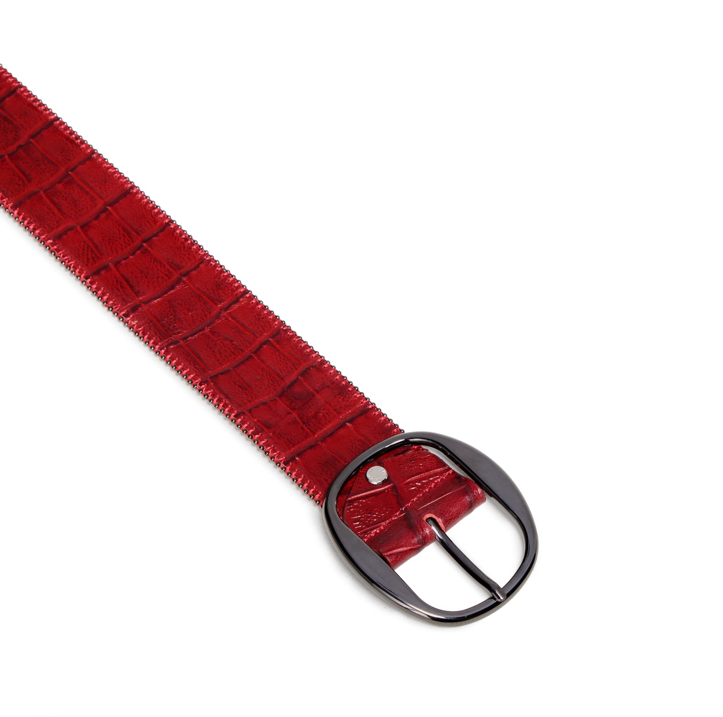 Women's Wide Zip Up Italian Crocodile Belt