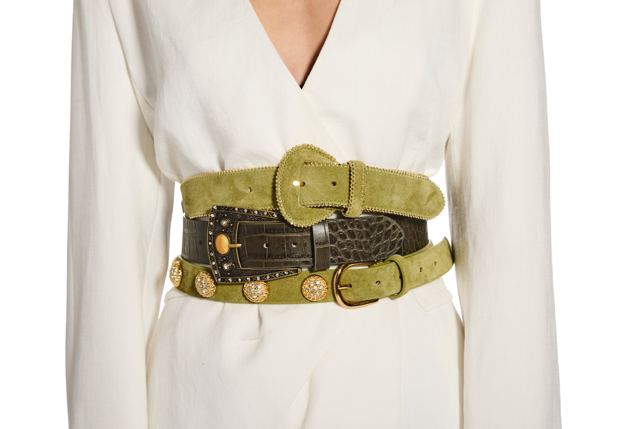 Women's Zip Up Cowgirl Italian Suede Belt