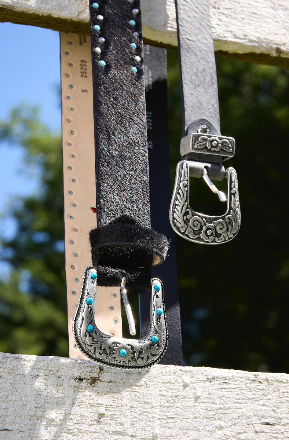 Women's Yeehaw Italian Pony Hair Western Belt