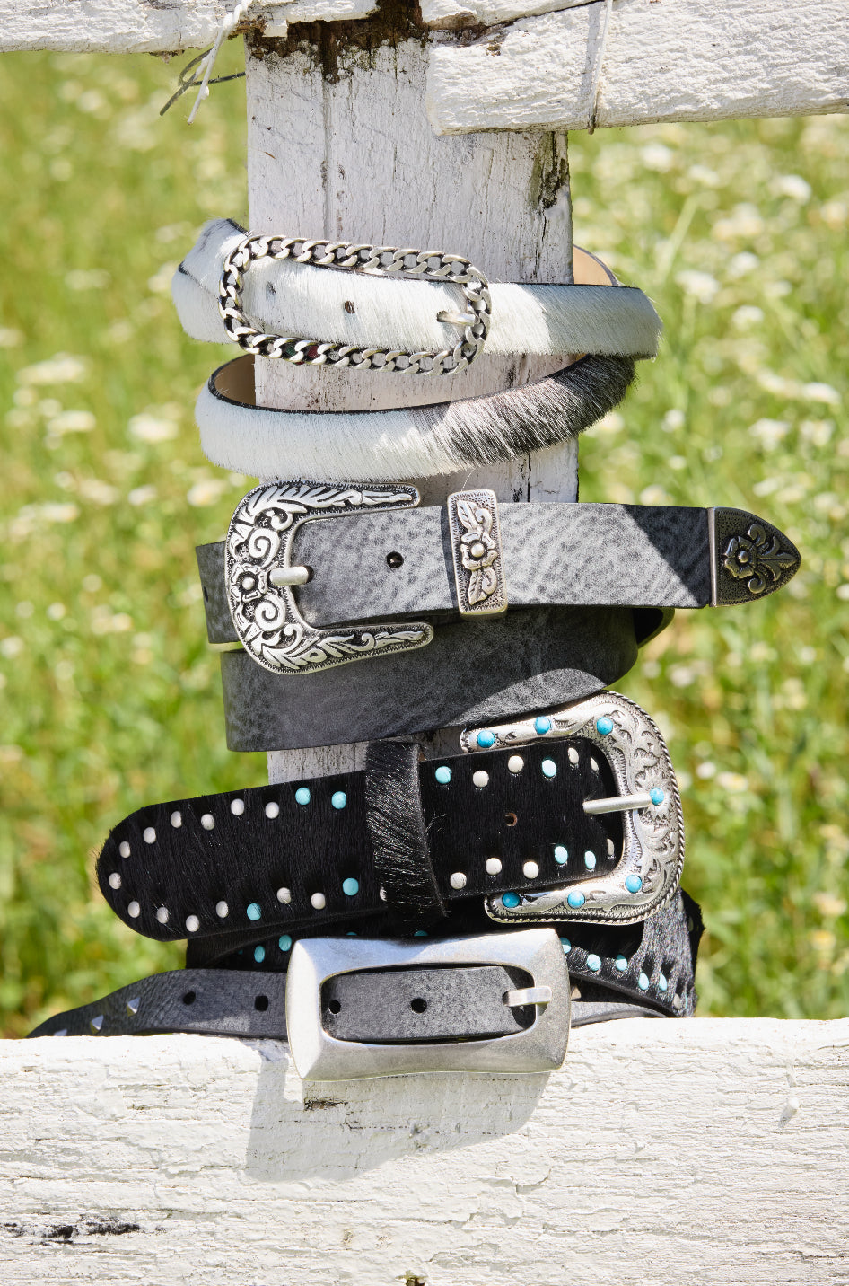 Women's Yeehaw Italian Pony Hair Western Belt