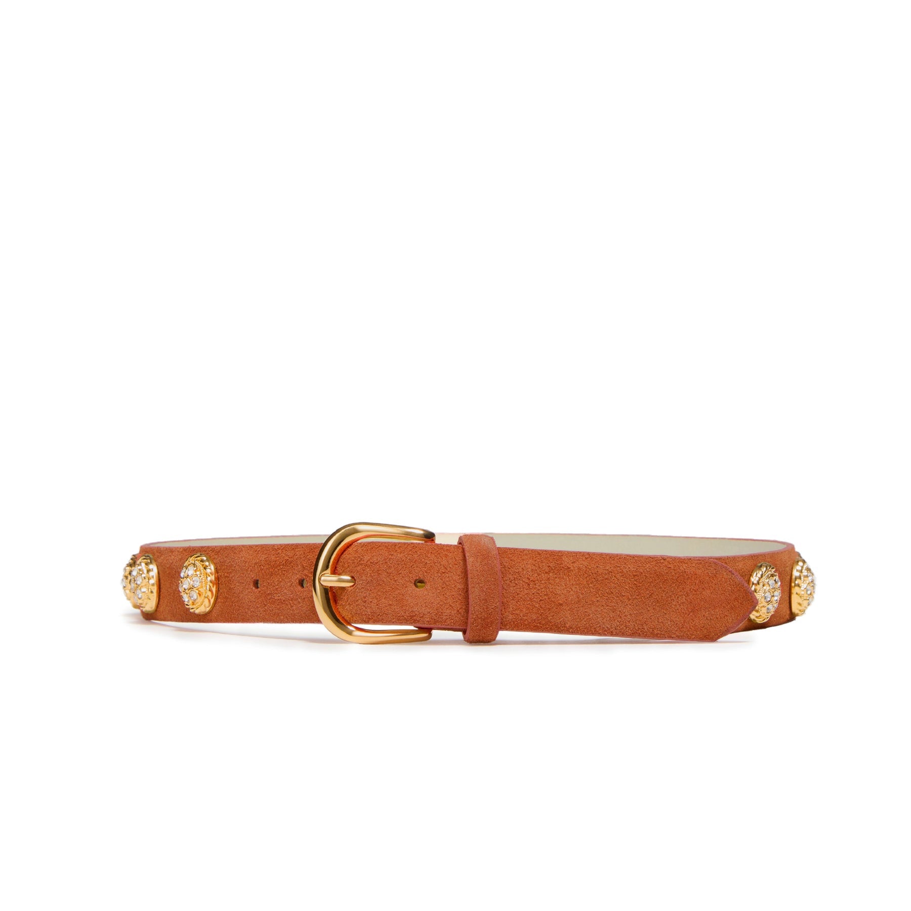 Women's Sparkle Jewel Italian Suede Belt 