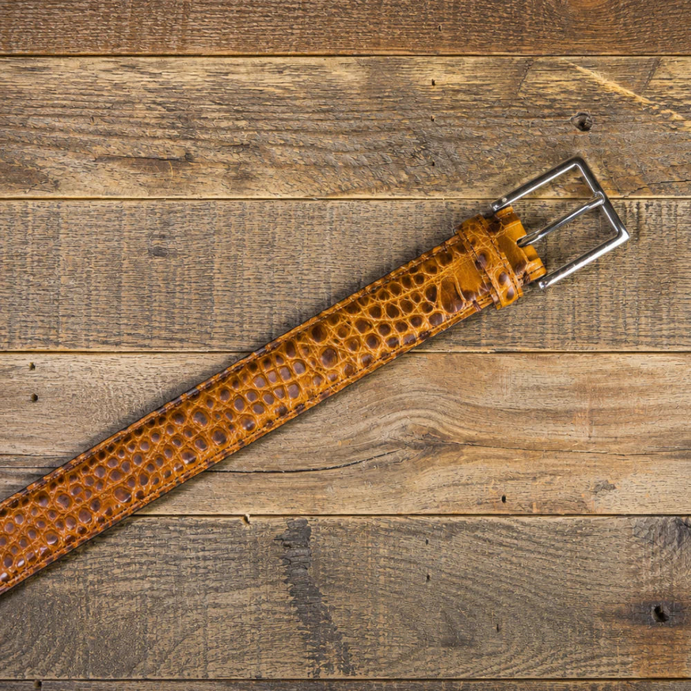 Crocodile Golf Belt with Silver Buckle