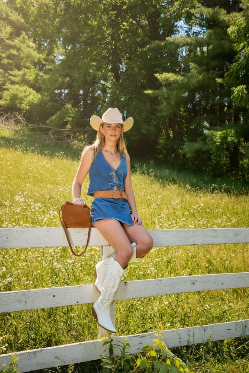 Pony Italian Suede Top Handle Bag