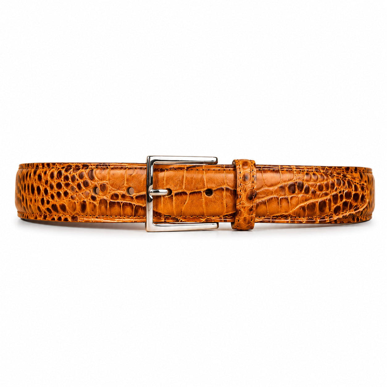 Crocodile Golf Belt with Silver Buckle