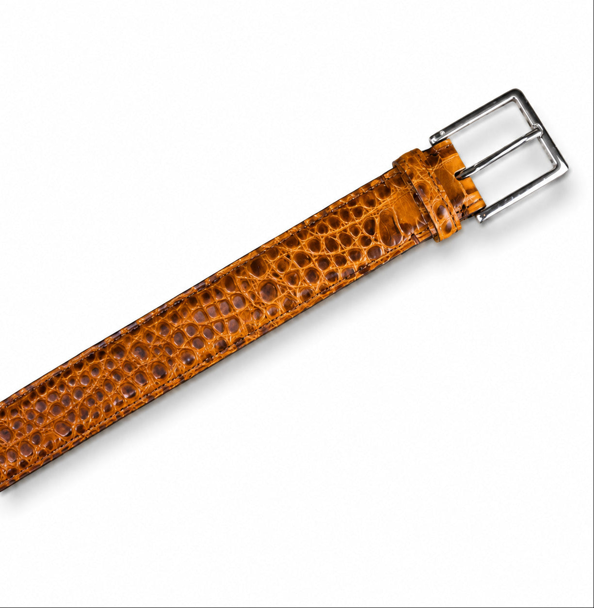 Crocodile Golf Belt with Silver Buckle